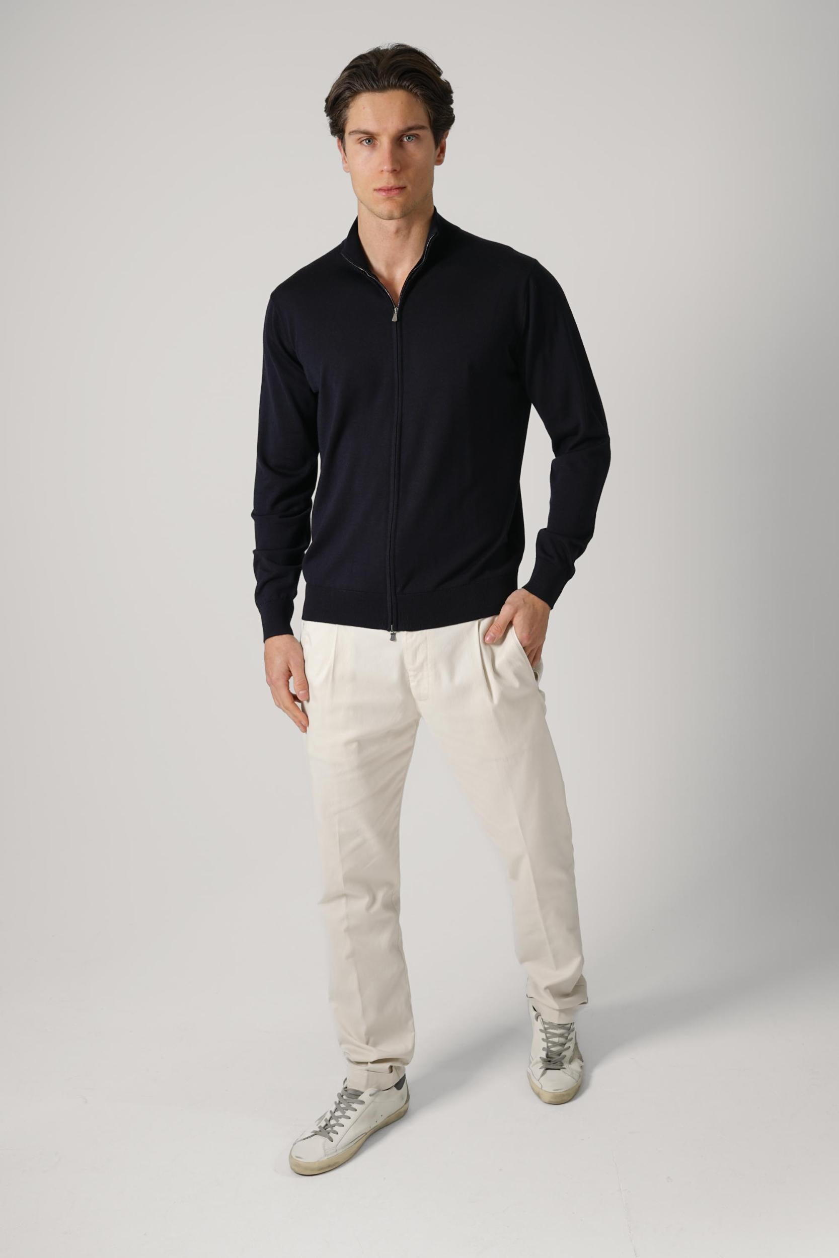 Filippo De Laurentiis Zip-Up Vest Navy