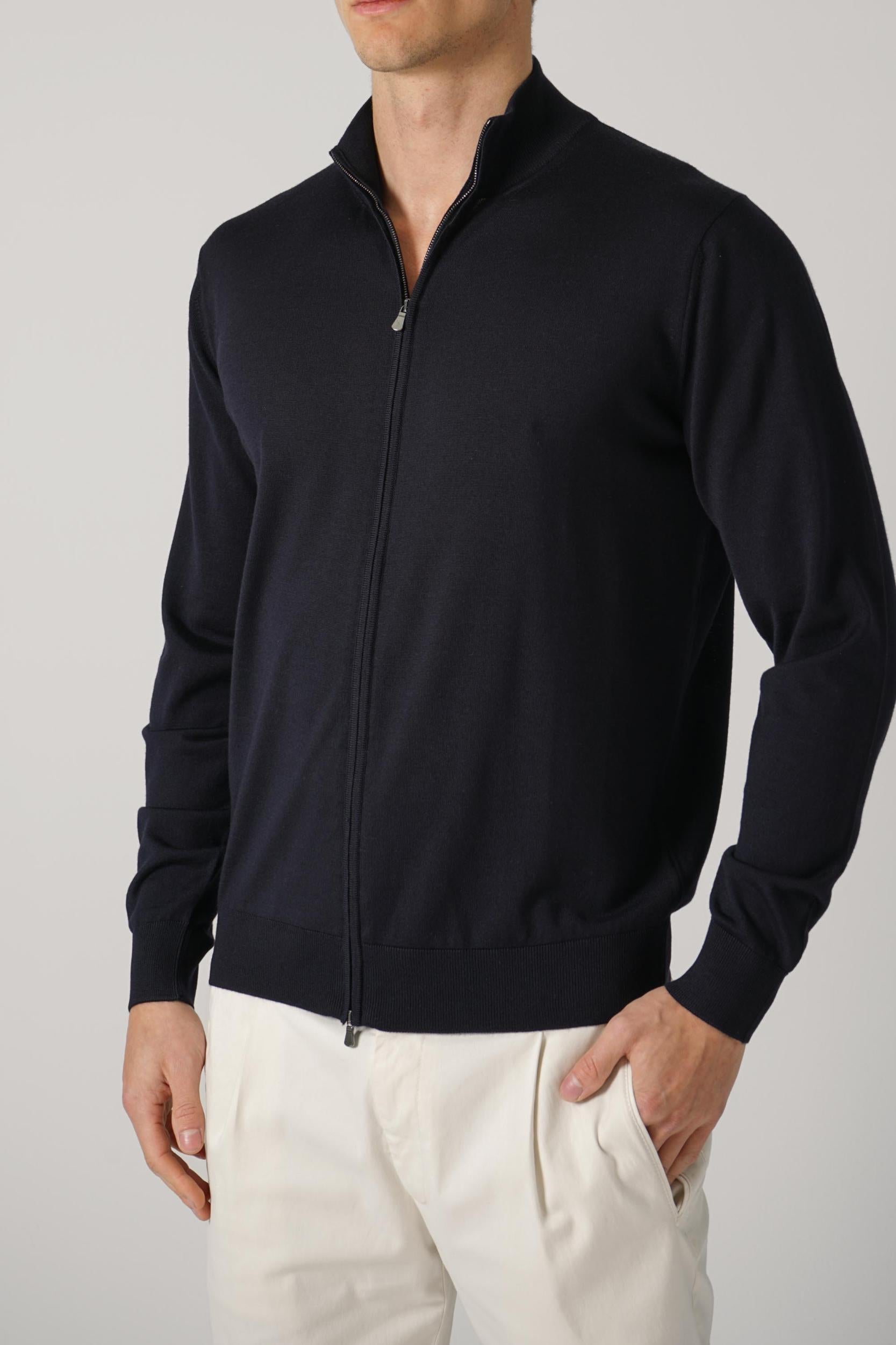 Filippo De Laurentiis Zip-Up Vest Navy