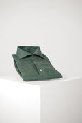 Finamore 1925 Napoli Open Collar Linen Shirt Green