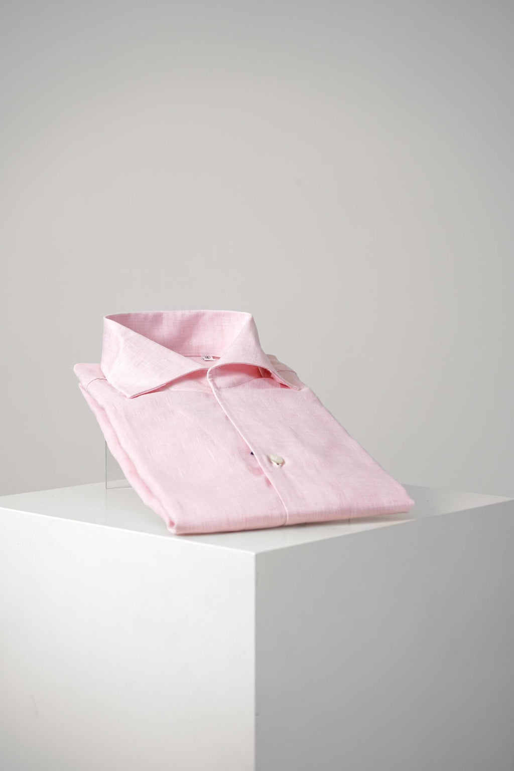 Finamore 1925 Napoli Open Collar Linen Shirt Pink