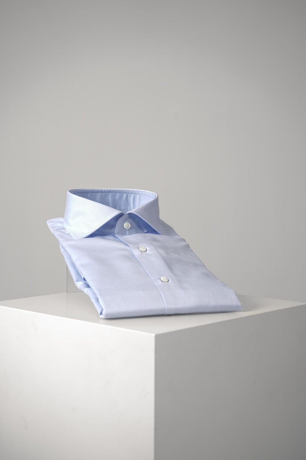 Finamore 1925 Napoli Poplin Cotton Shirt Light Blue