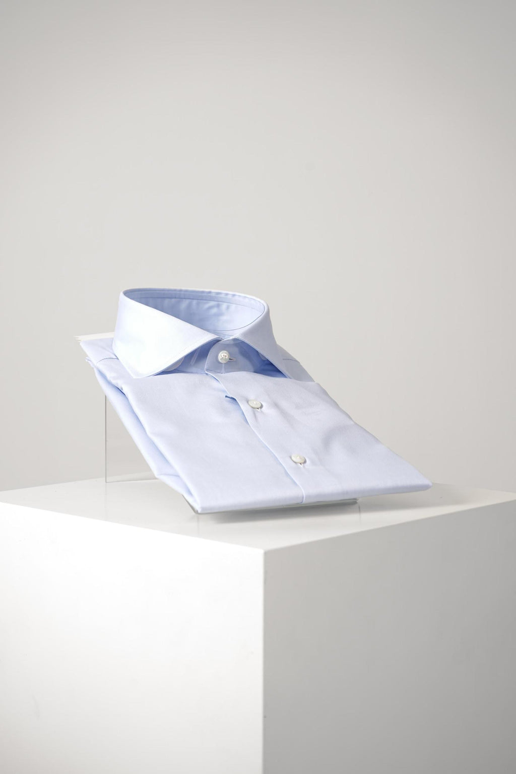 Finamore 1925 Napoli Twill Cotton Shirt Light Blue
