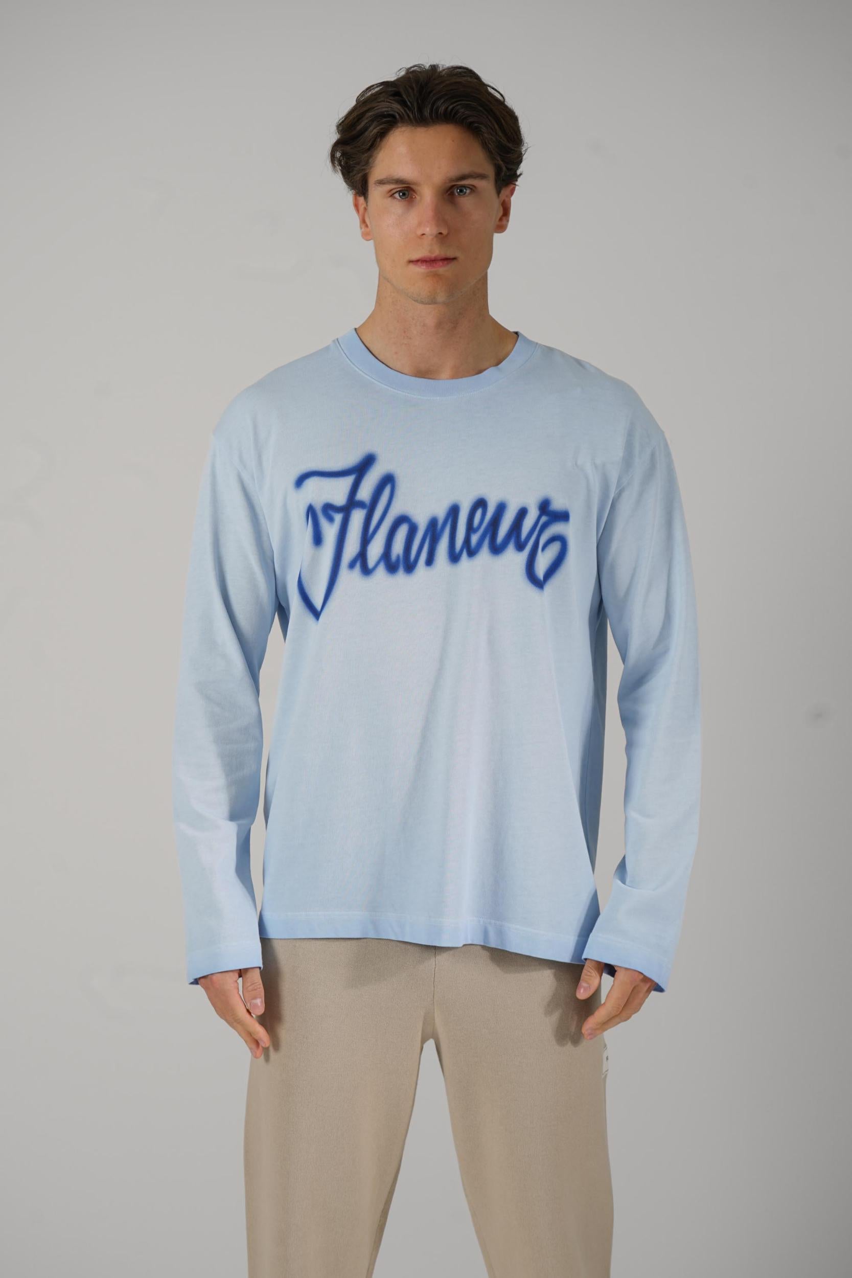 Flaneur Airbrush Summer Longsleeve Washed Blue