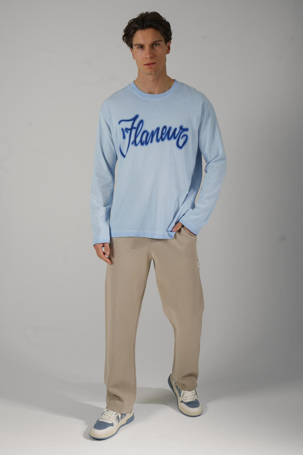 Flaneur Airbrush Summer Longsleeve Washed Blue