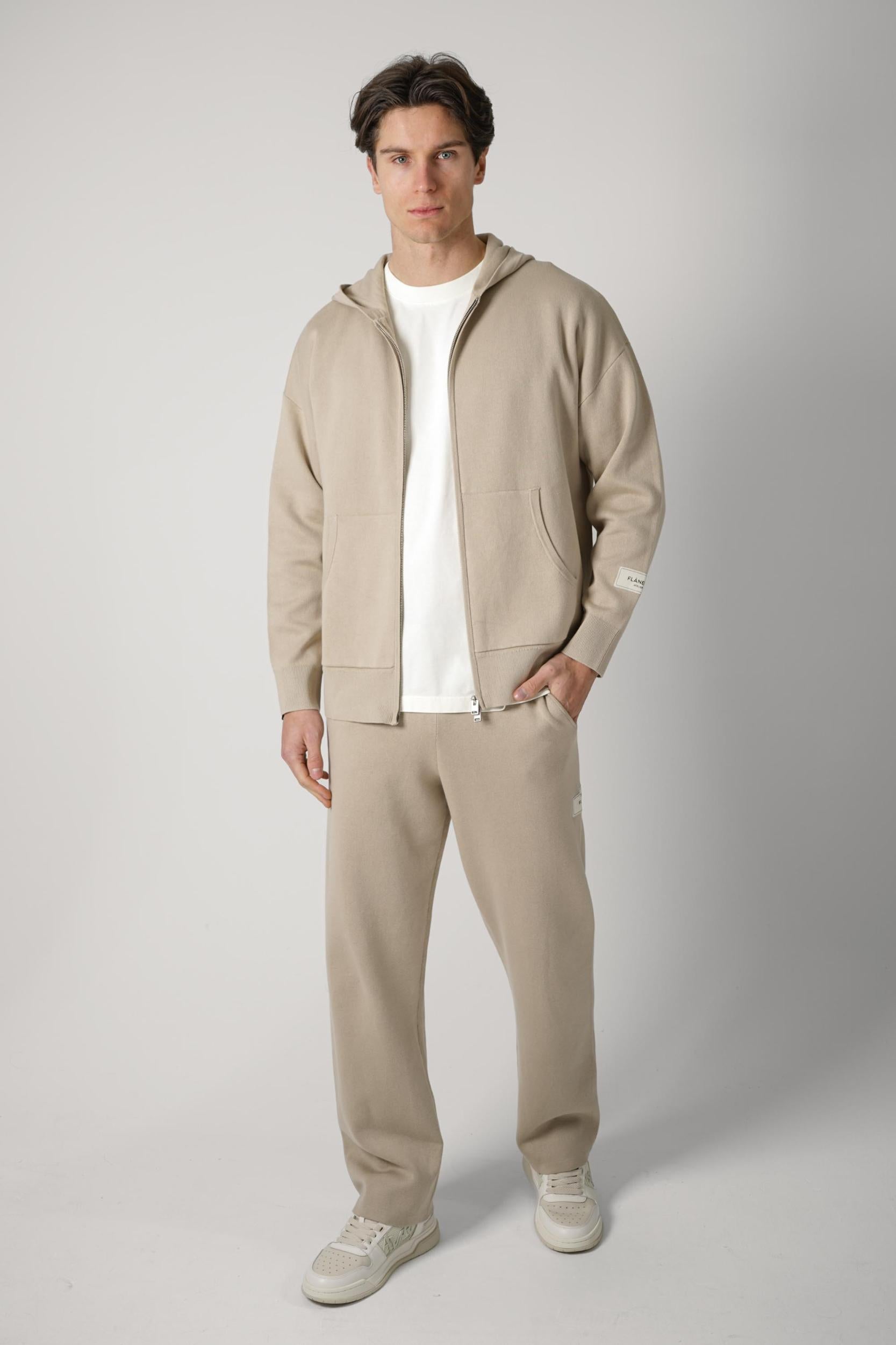 Flaneur Atelier Knit Zip-Up Beige