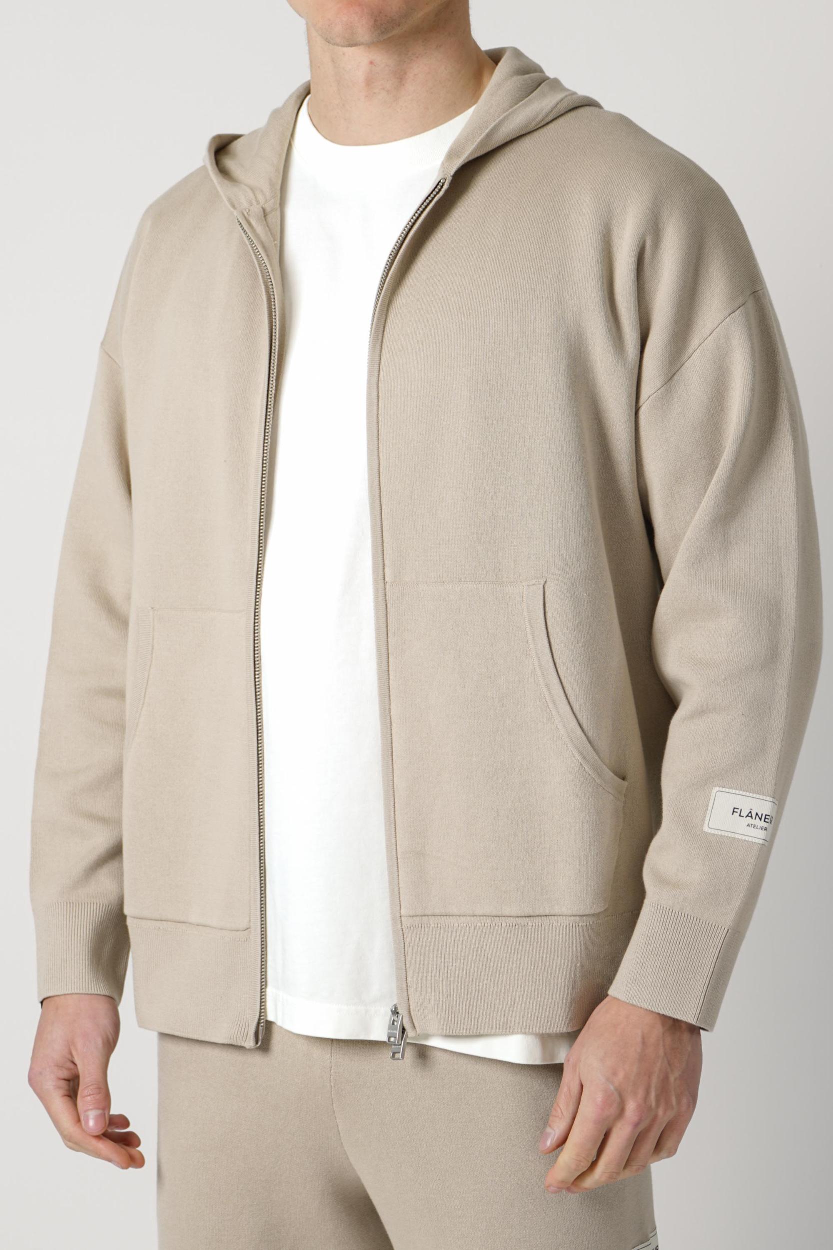 Flaneur Atelier Knit Zip-Up Beige