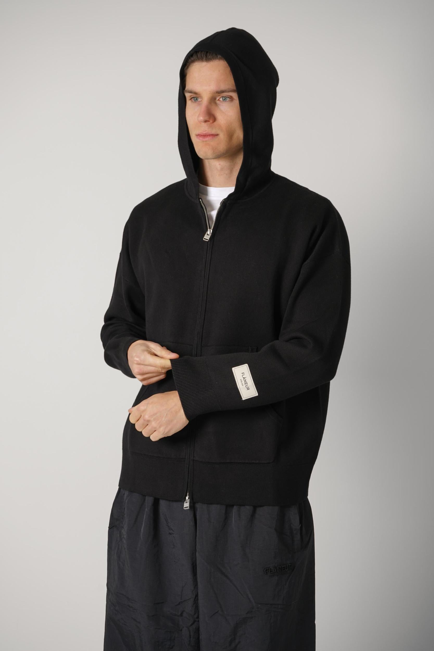 Flaneur Atelier Knit Zip-Up Black