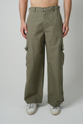 Flaneur Baggy Cargo Pants Washed Khaki