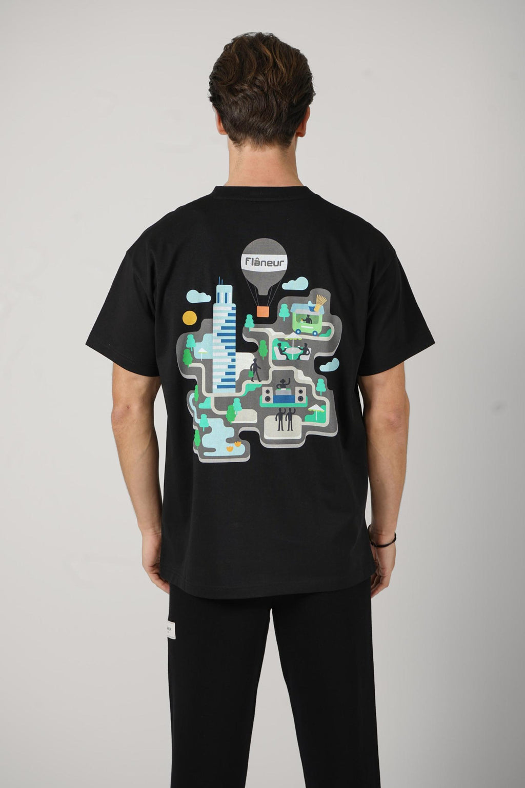 Flaneur Festival Map T-Shirt Black