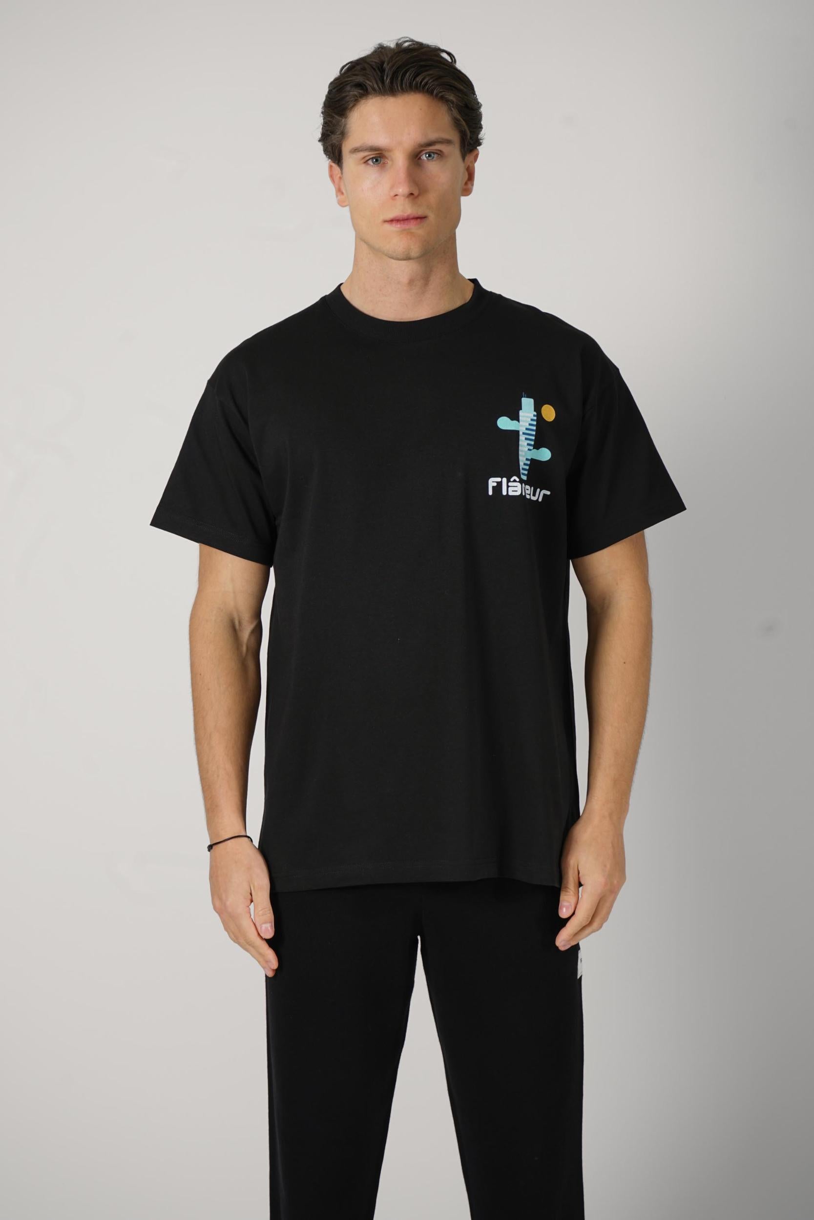 Flaneur Festival Map T-Shirt Black