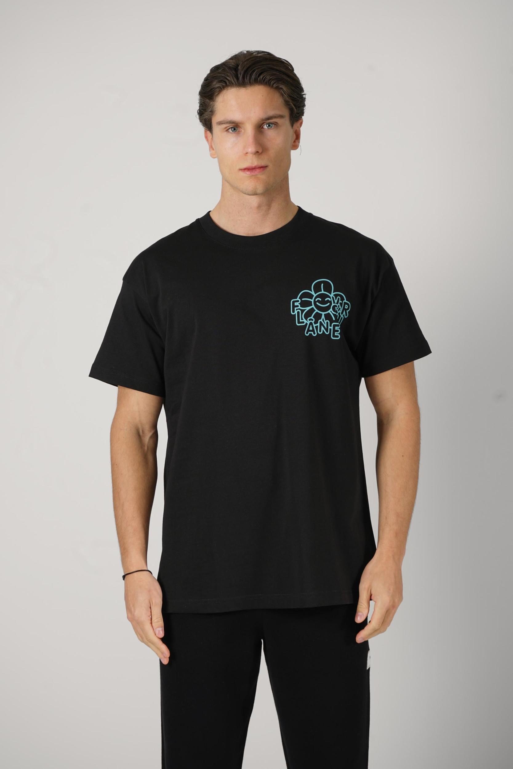 Flaneur Happy Flower T-Shirt Black