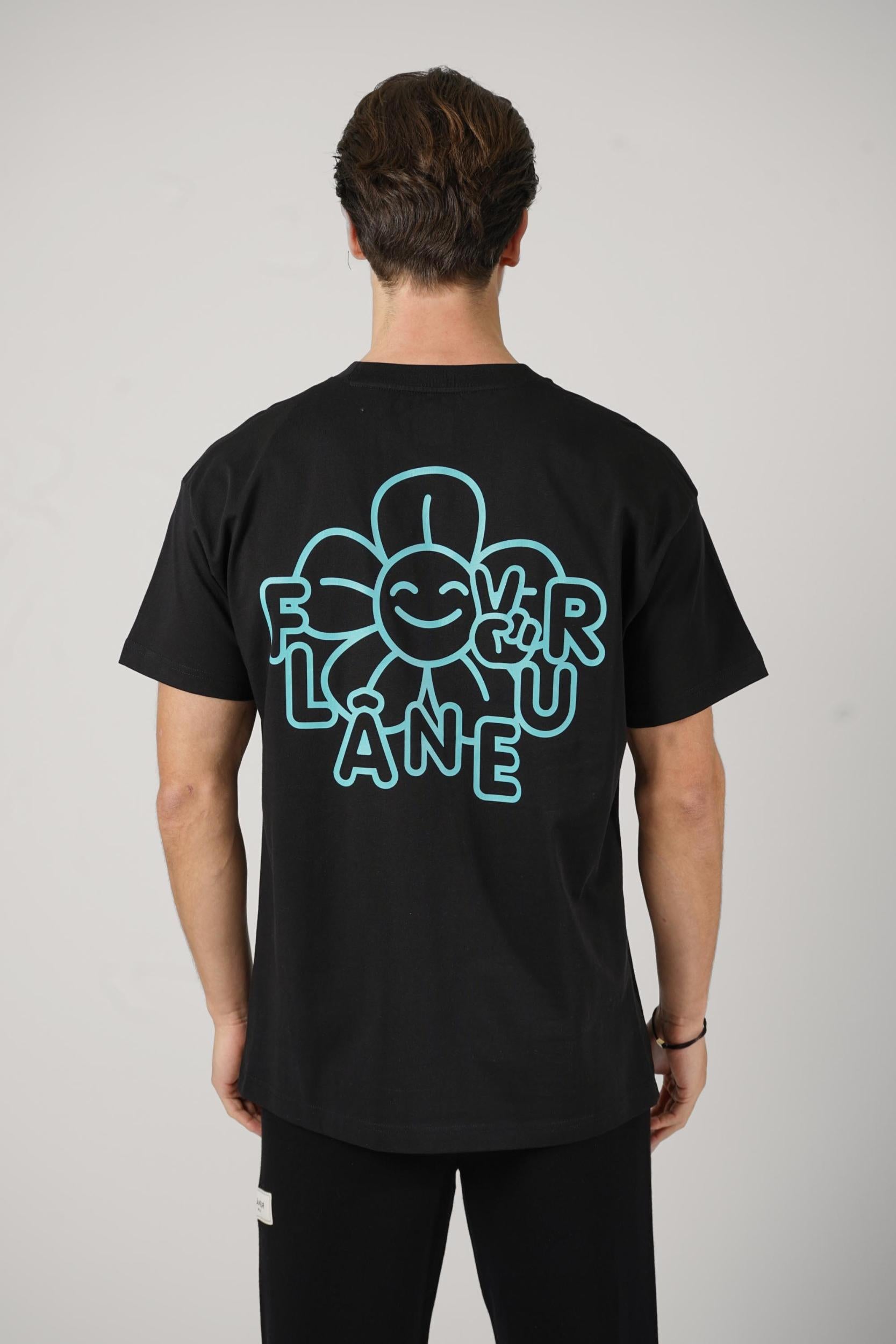 Flaneur Happy Flower T-Shirt Black