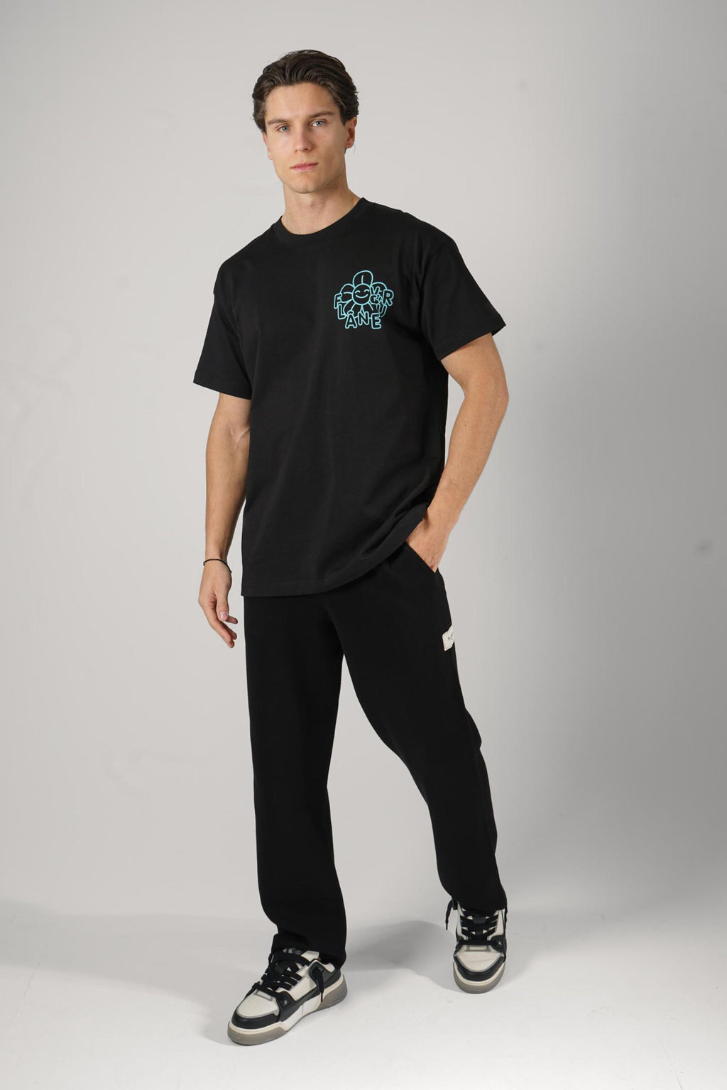 Flaneur Happy Flower T-Shirt Black