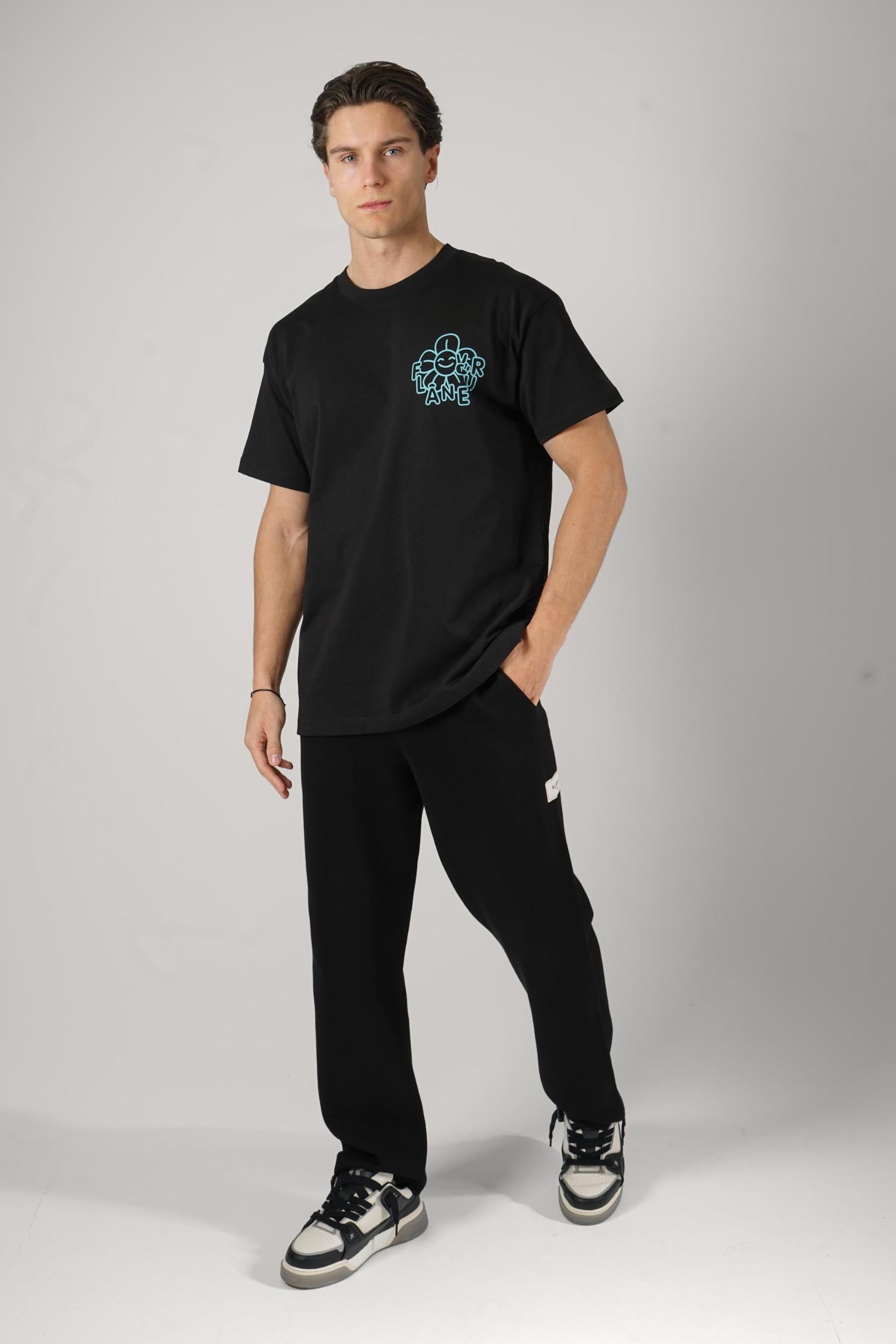 Flaneur Happy Flower T-Shirt Black