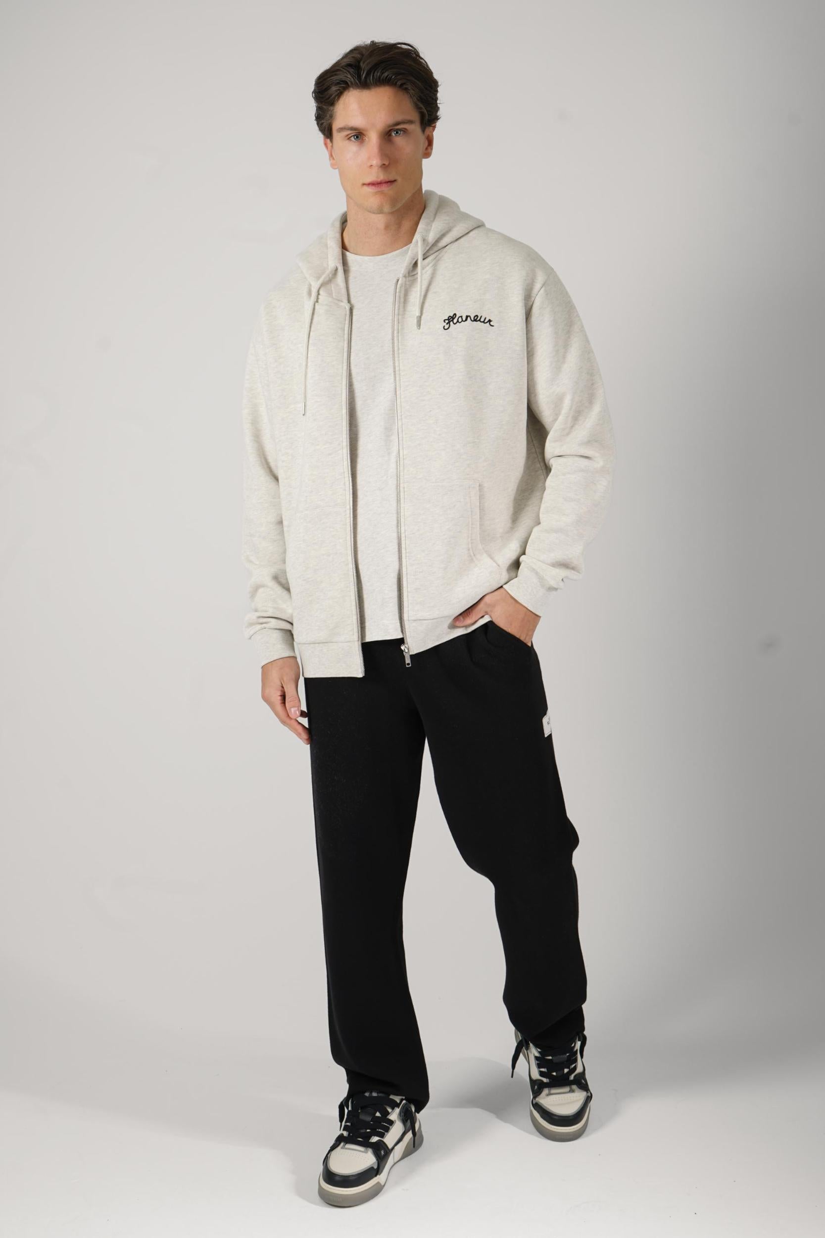 Flaneur Signature Zip-Up Grey