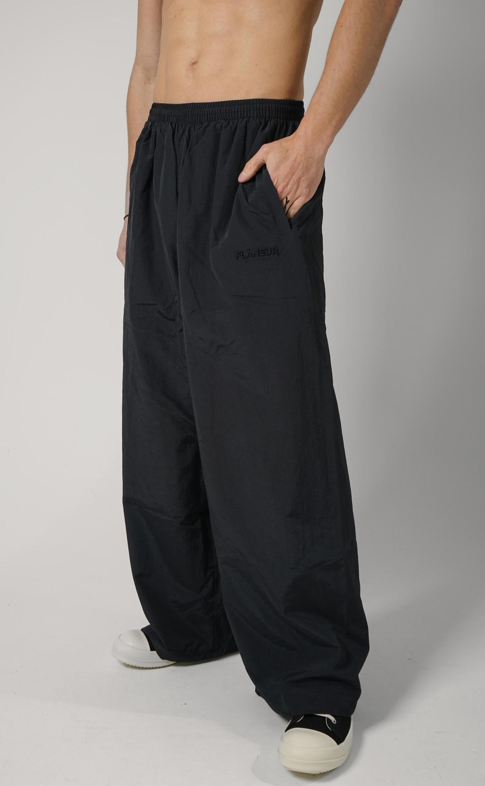 Flaneur Sound &Amp; Design Oversized Track Pants Black
