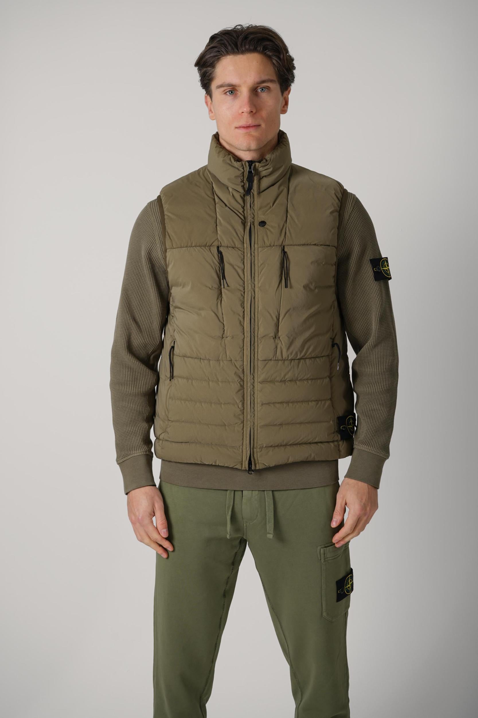 G100007 Stone Island Down Vest Military Green