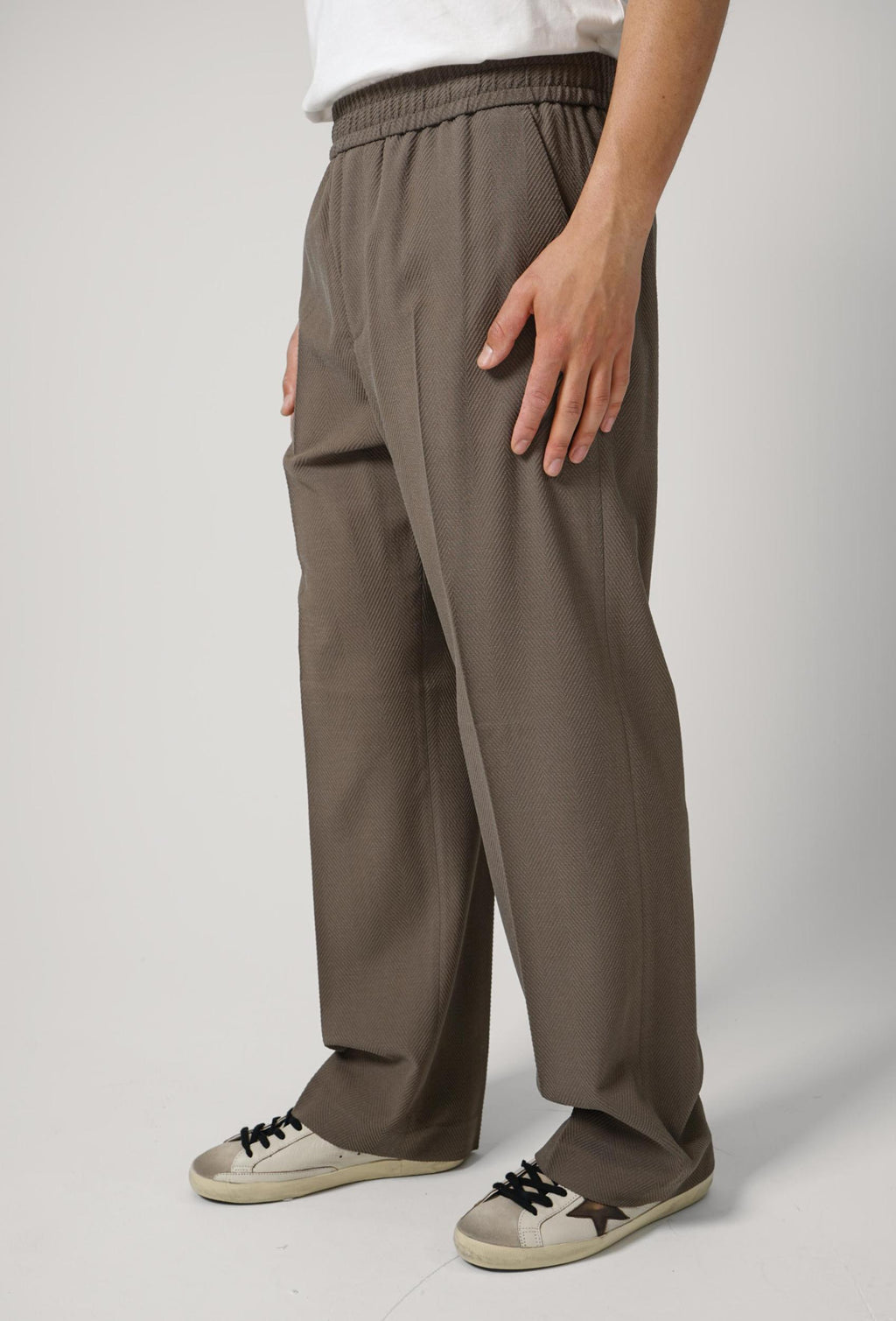 Golden Goose M'S Jogging Pant Pompeo With Back Star Stone Grey