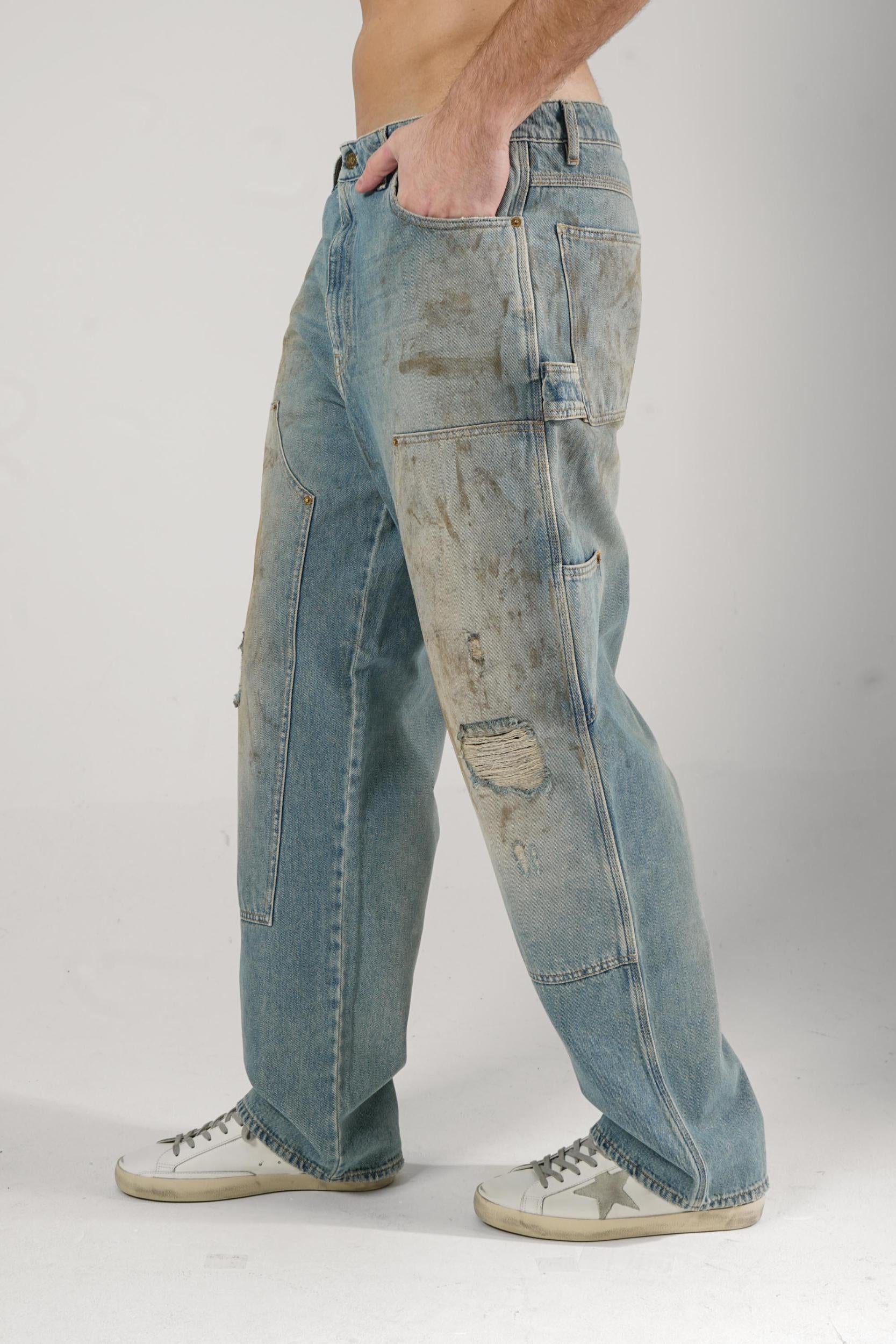 Golden Goose Marley Painter Pants Light Blue