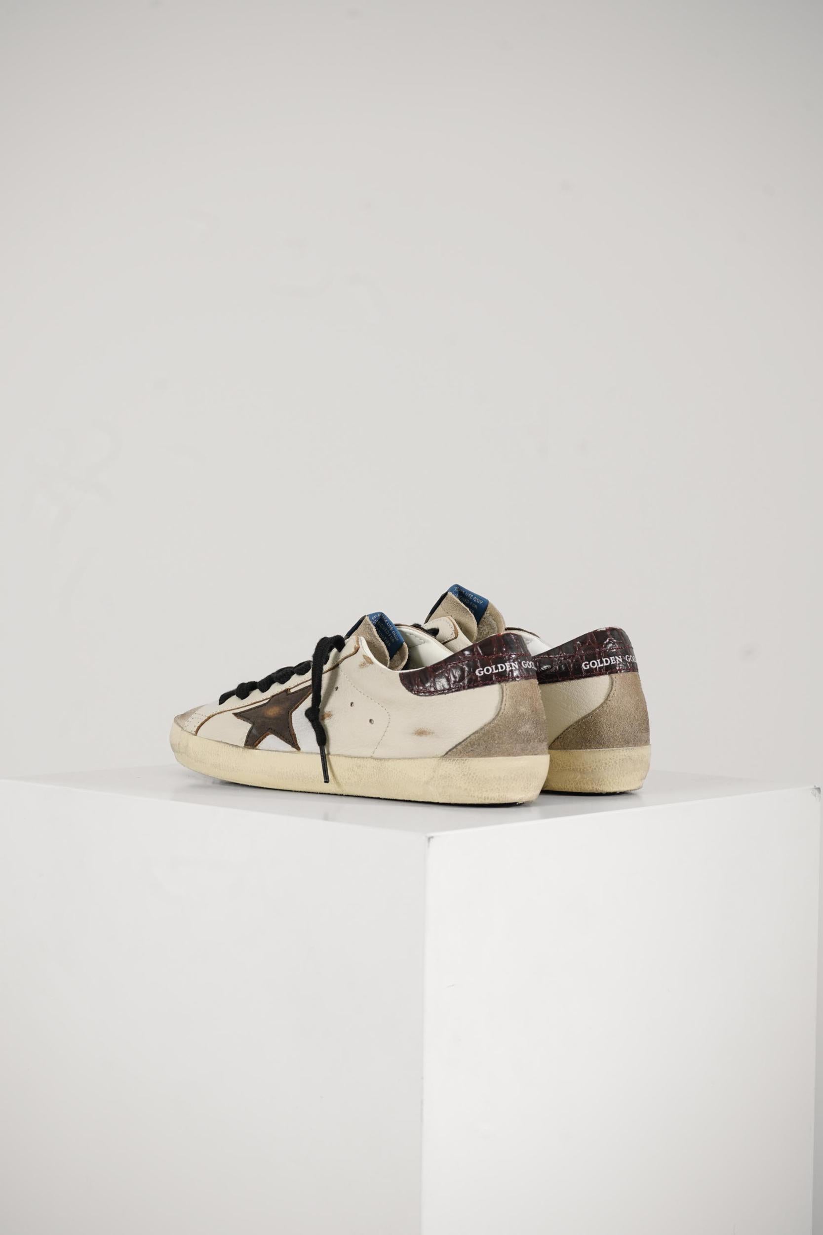 Golden Goose Super-Star Classic Sneaker With Spur White/Beige/Brown