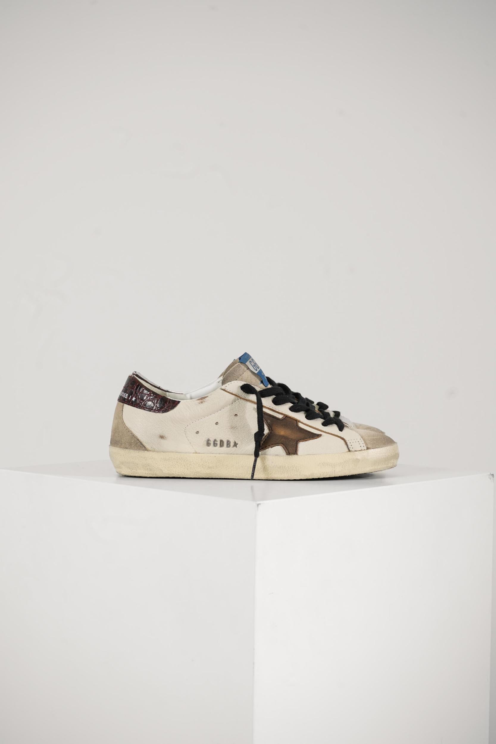 Golden Goose Super-Star Classic Sneaker With Spur White/Beige/Brown