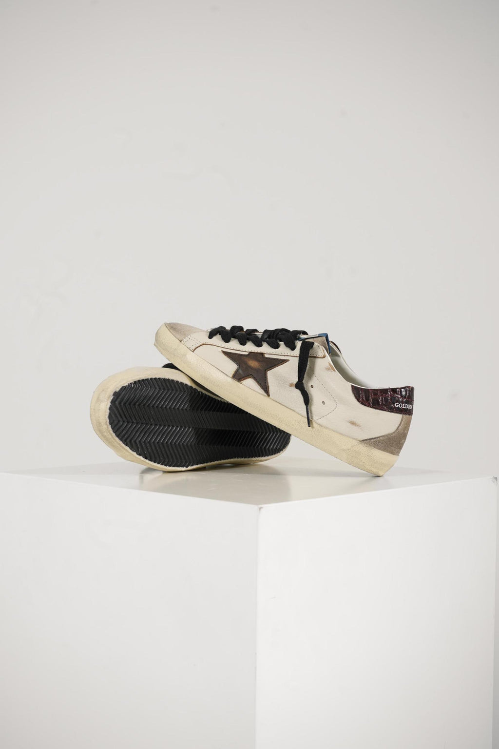 Golden Goose Super-Star Classic Sneaker With Spur White/Beige/Brown