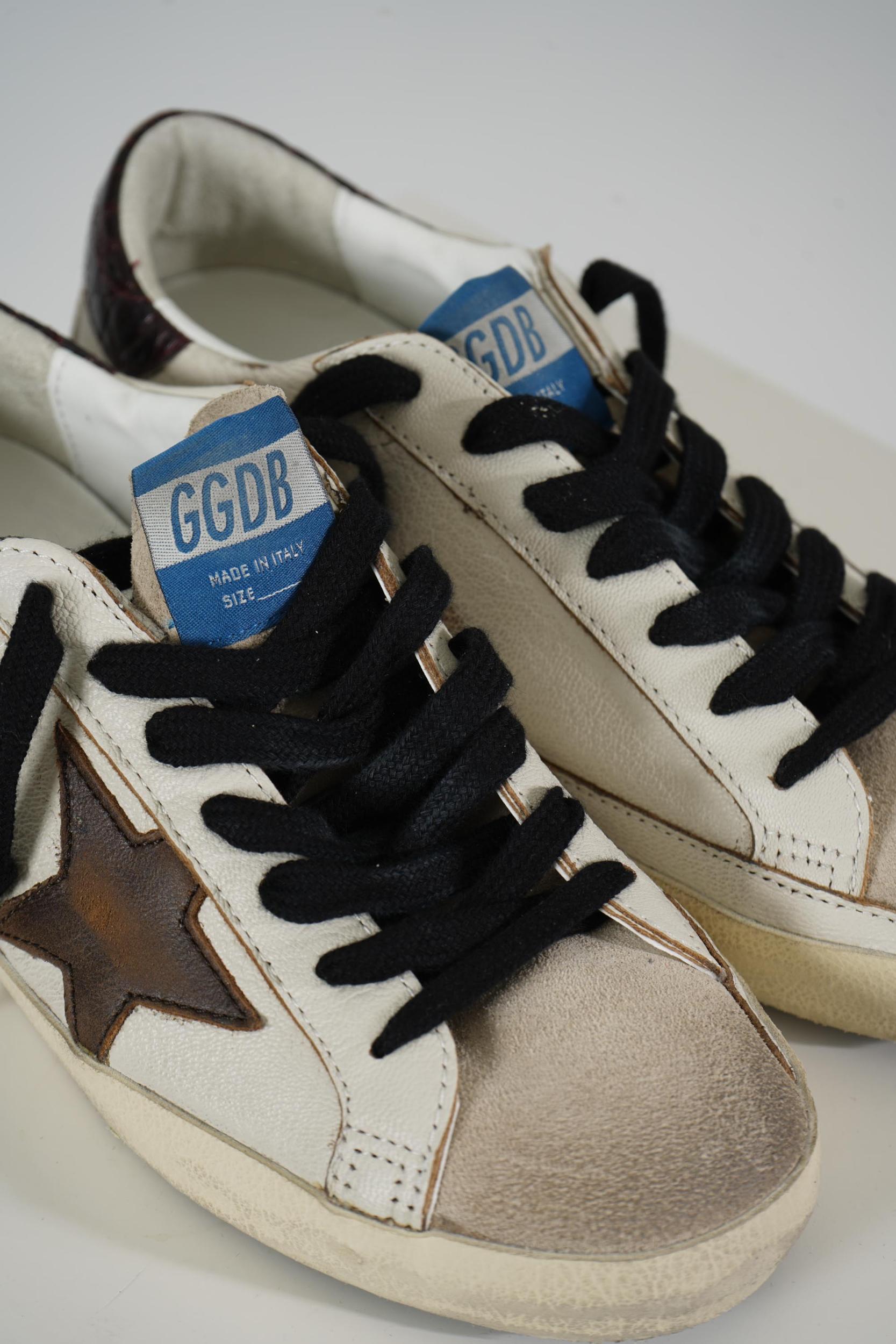Golden Goose Super-Star Classic Sneaker With Spur White/Beige/Brown