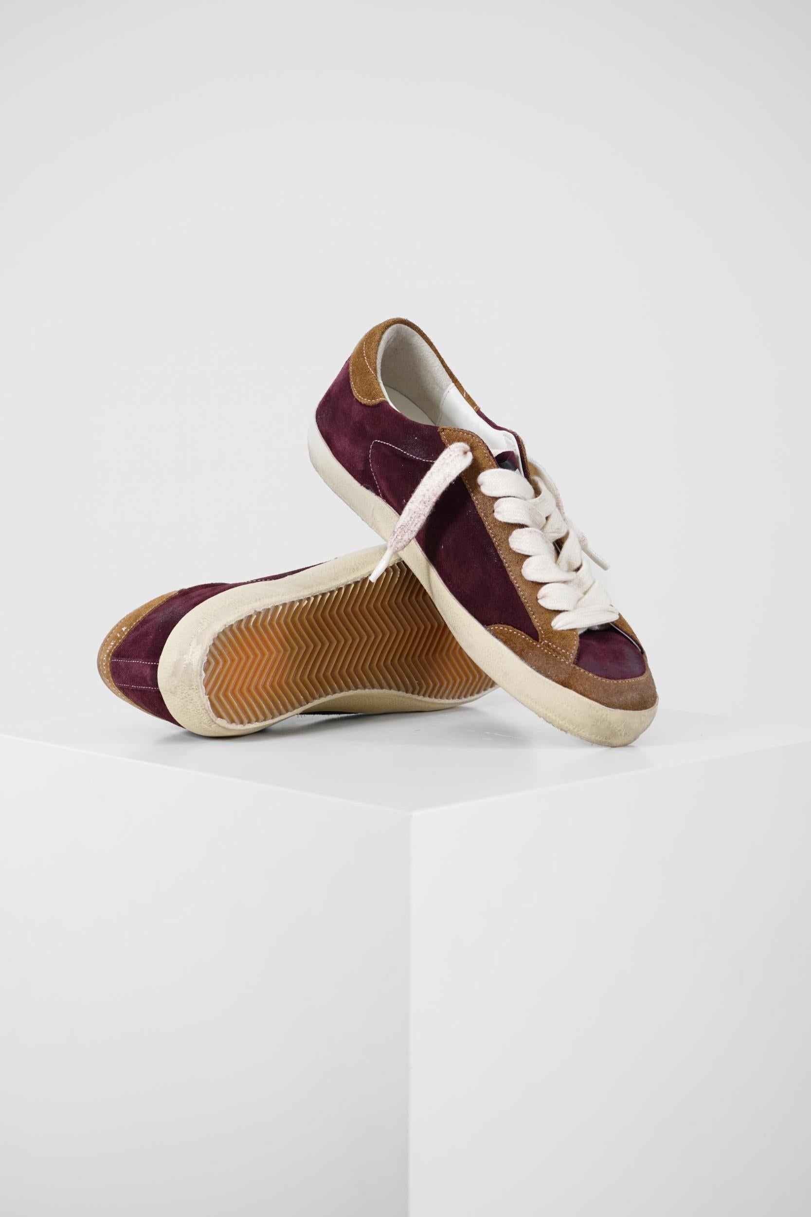 Golden Goose Super-Star Penstar Bordeaux/White/Brown