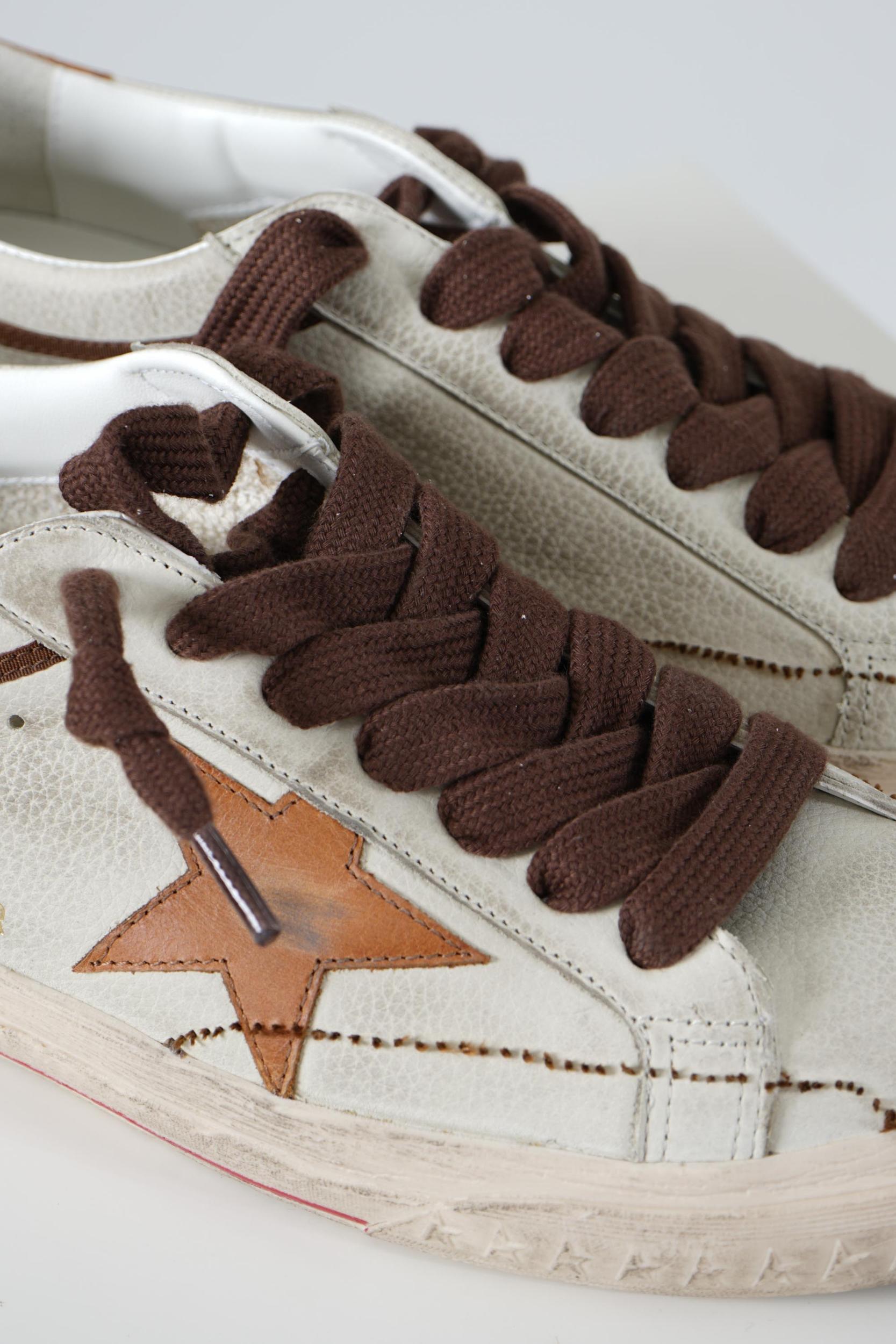 Golden Goose Super-Star With List Destroyed Beige/Brown