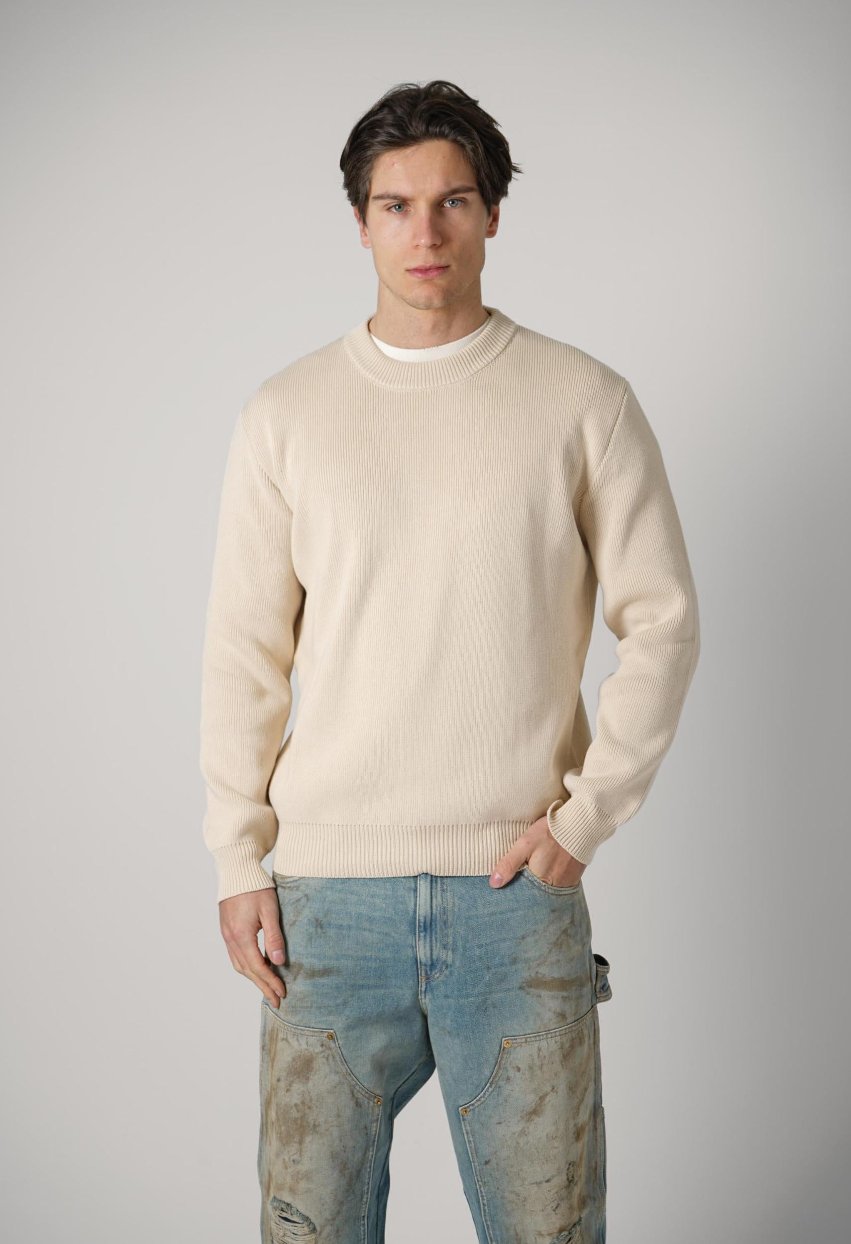 Golden Goose Sweater Davis Basic Travertine