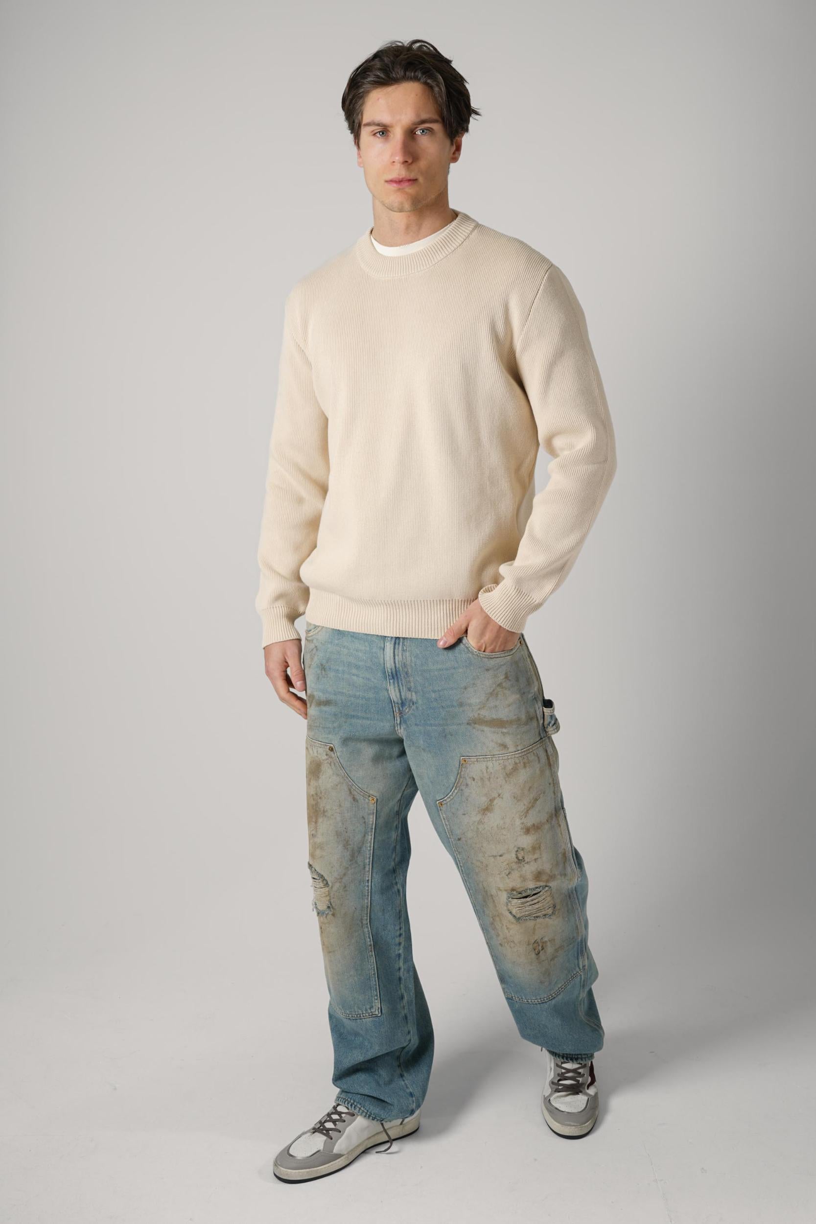 Golden Goose Sweater Davis Basic Travertine
