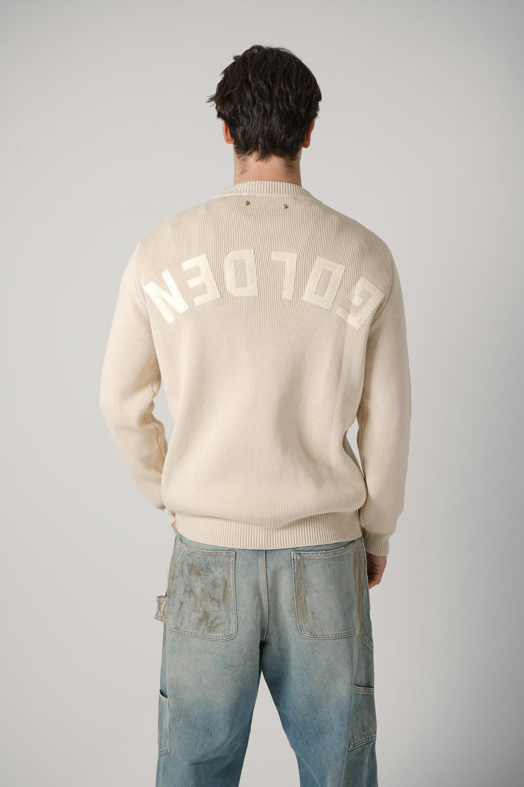 Golden Goose Sweater Davis Basic Travertine