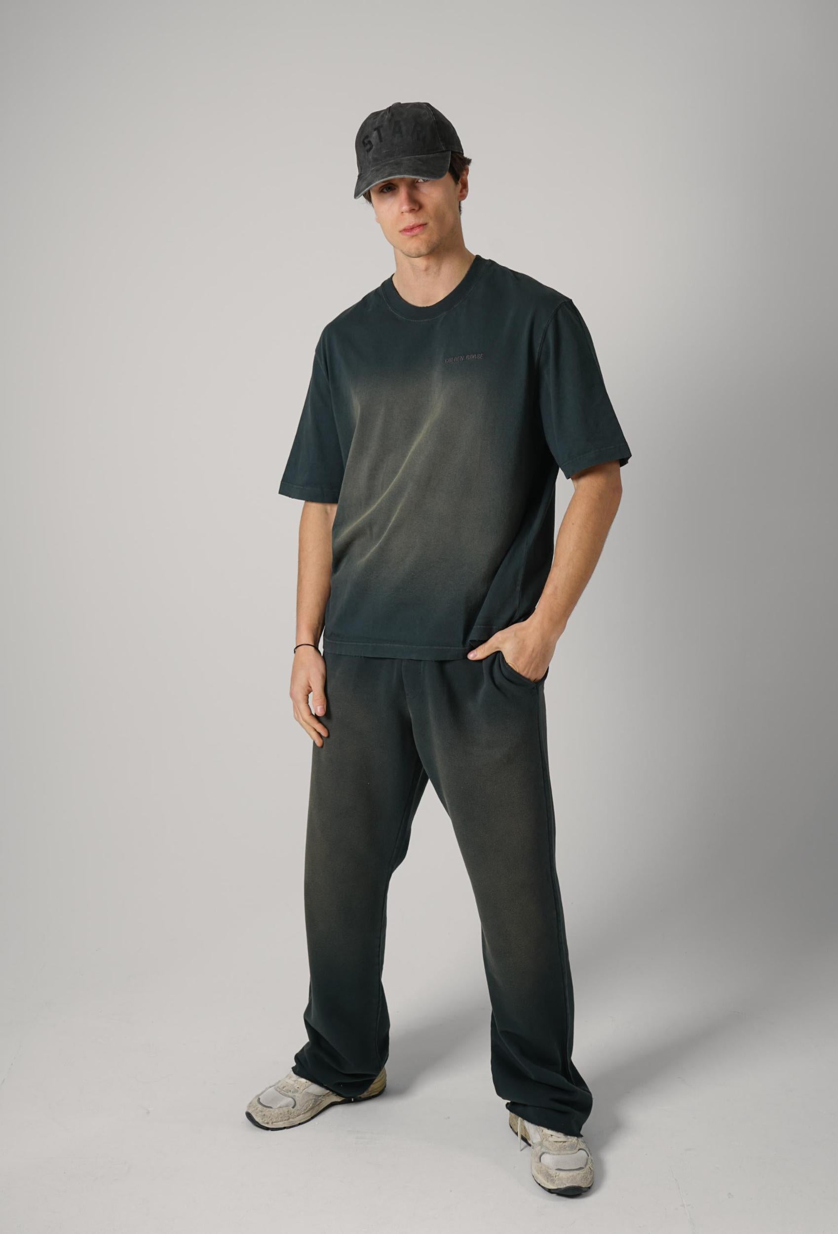 Golden Goose Unisex Relaxed Fit T Shirt Bleached Washed Black