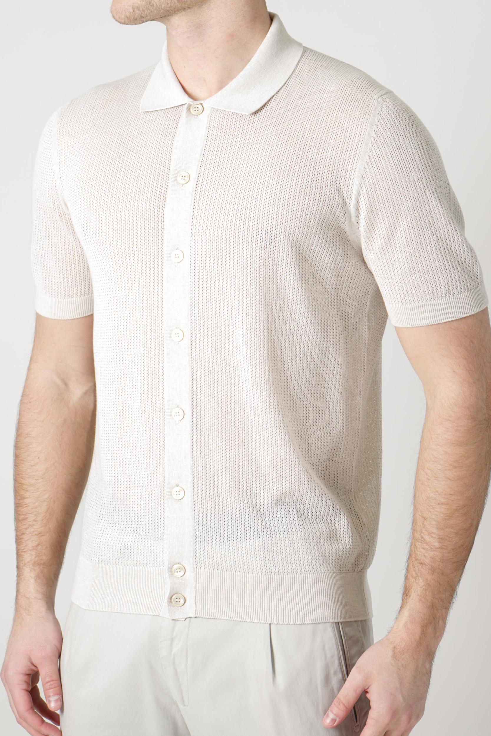 Gran Sasso Camicio Knit Polo Creme