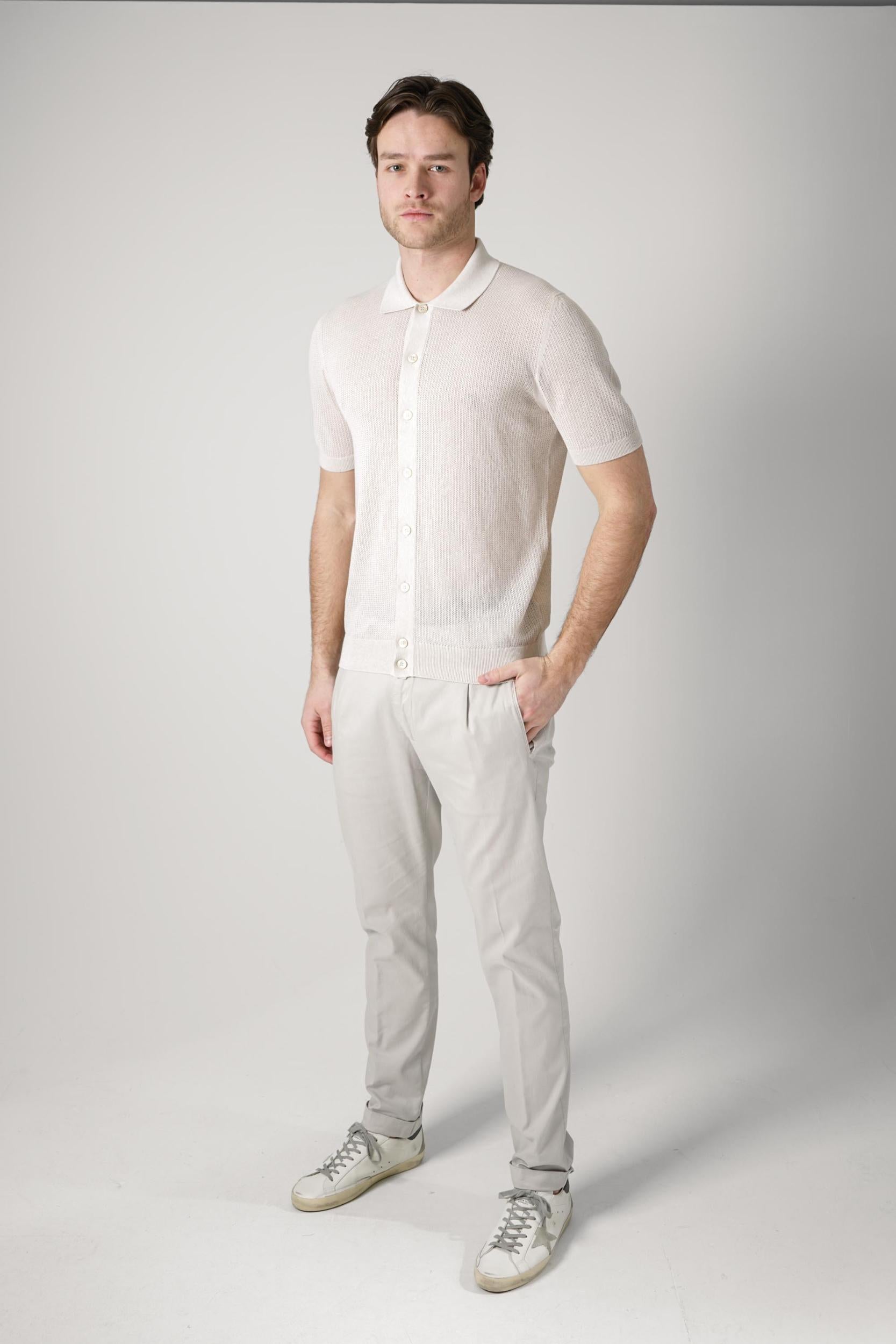 Gran Sasso Camicio Knit Polo Creme