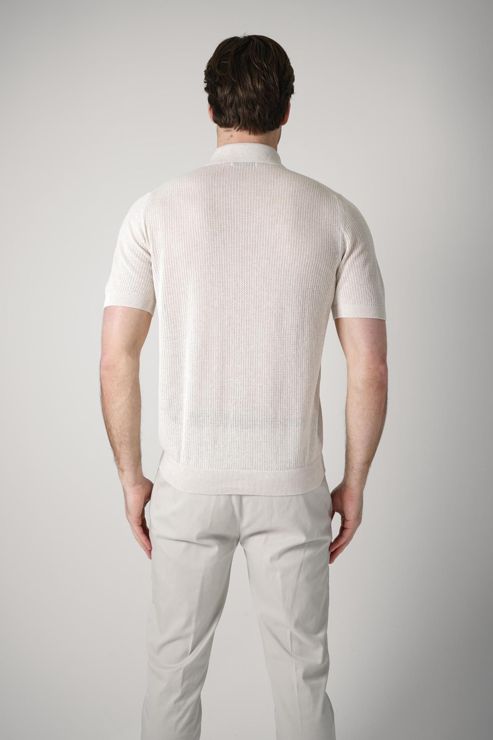Gran Sasso Camicio Knit Polo Creme