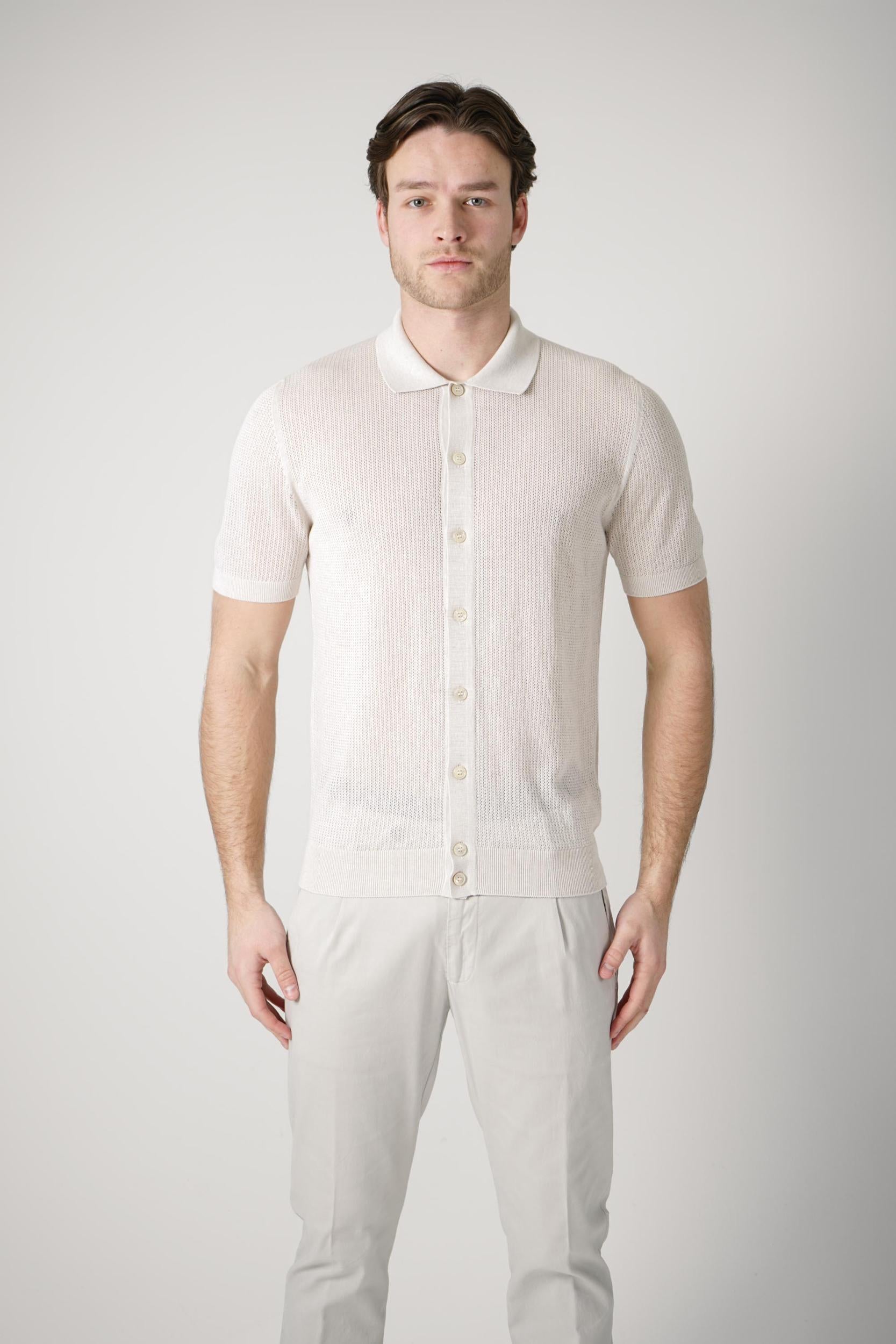 Gran Sasso Camicio Knit Polo Creme