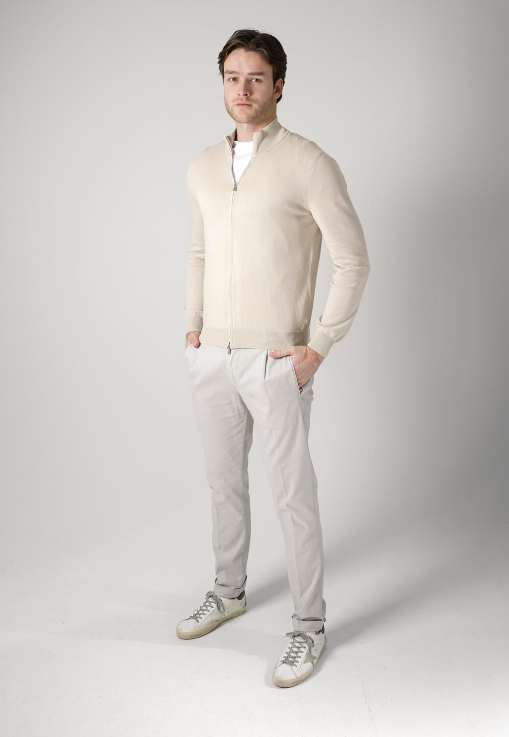 Gran Sasso Giubbino Zip-Up Vest Beige
