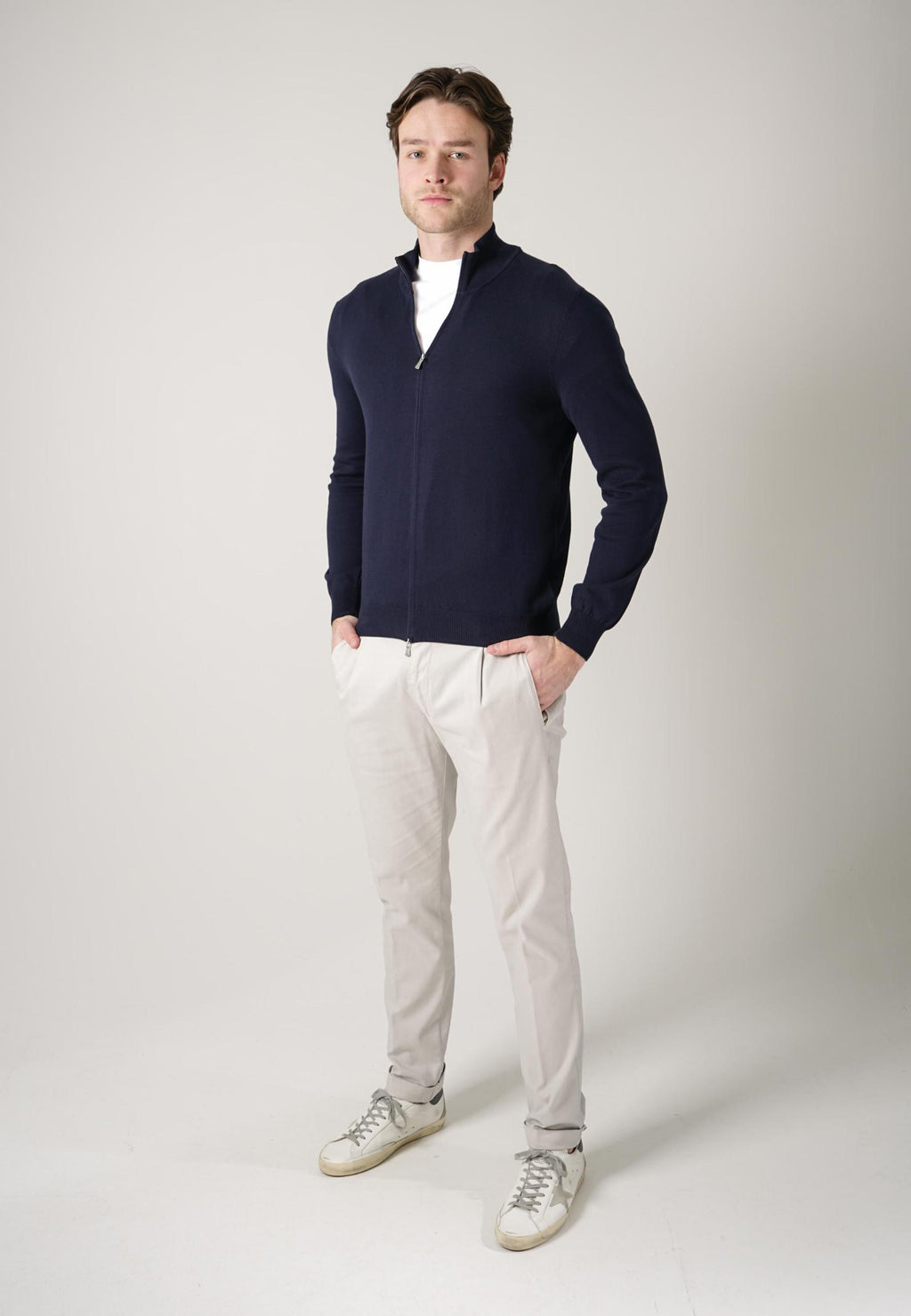 Gran Sasso Giubbino Zip-Up Vest Navy