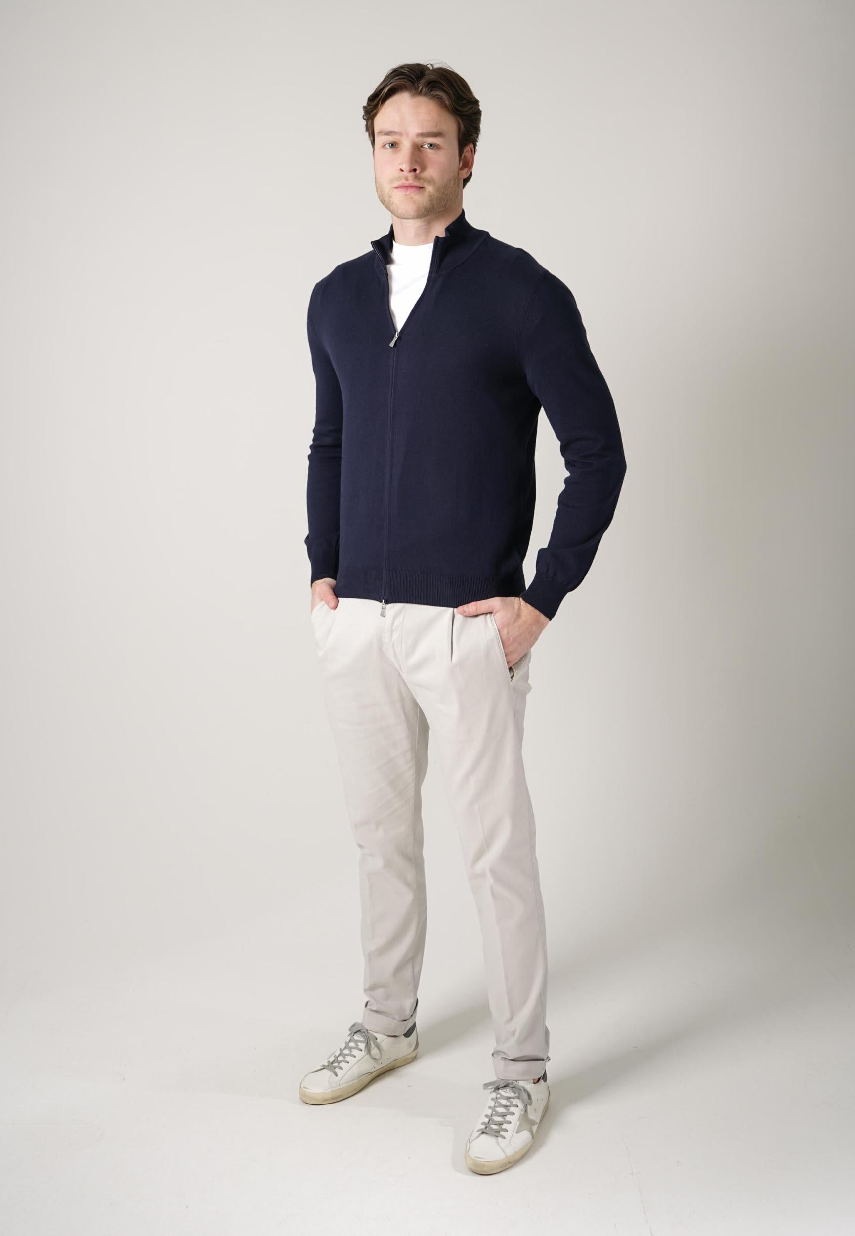Gran Sasso Giubbino Zip-Up Vest Navy