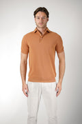 Gran Sasso Knit Polo Shirt Terracotta