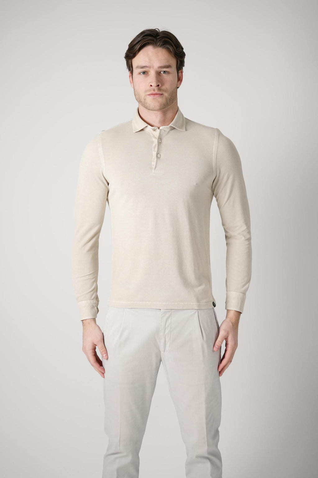 Gran Sasso Longsleeve Polo Beige