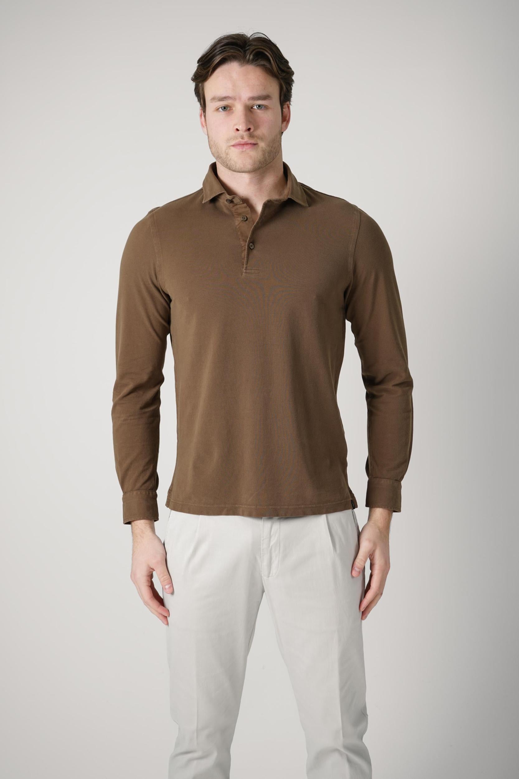 Gran Sasso Longsleeve Polo Brown