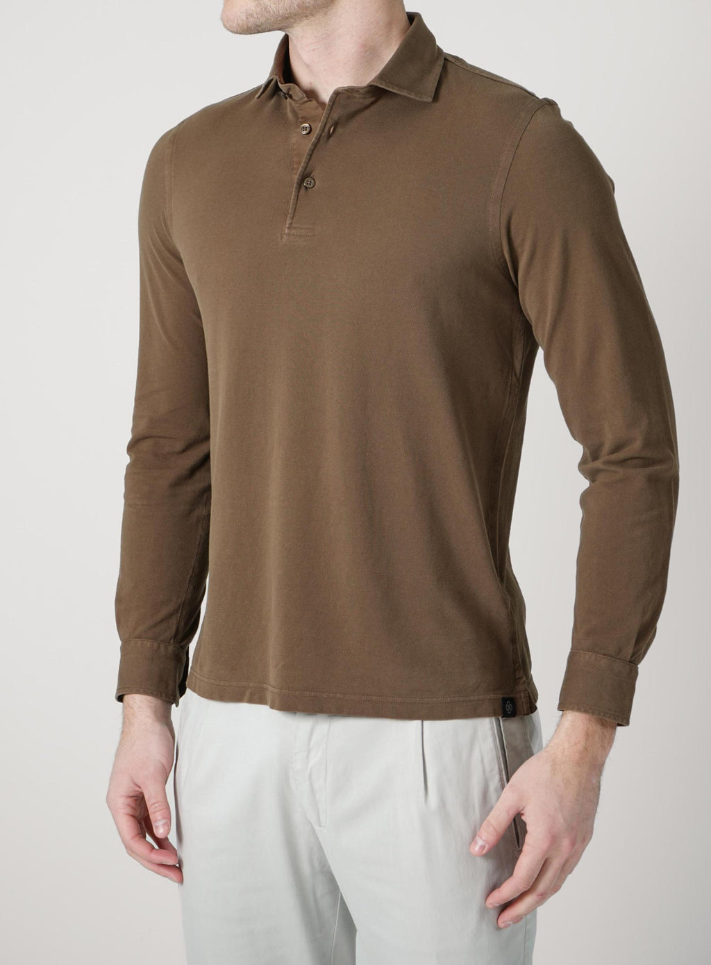 Gran Sasso Longsleeve Polo Brown