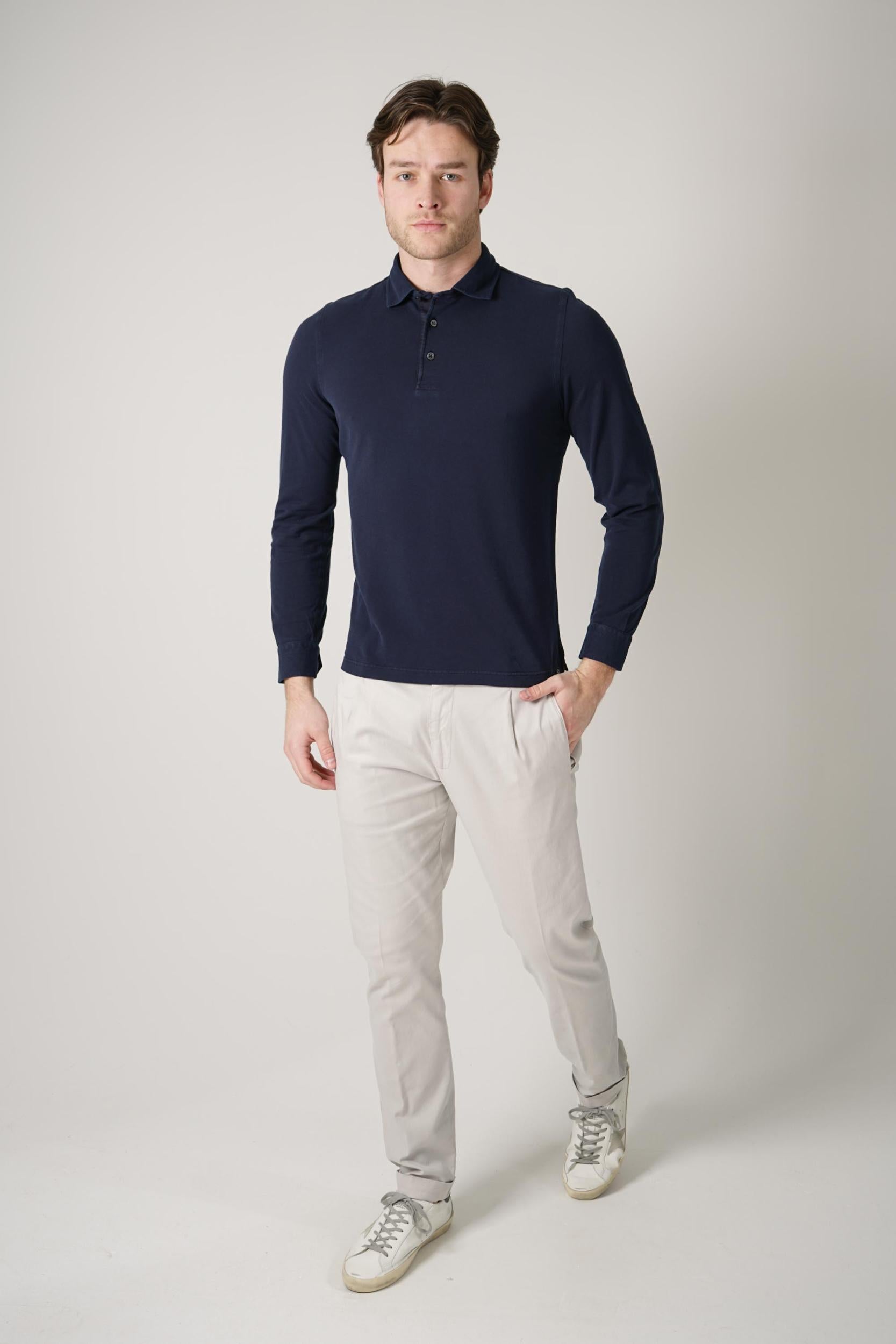 Gran Sasso Longsleeve Polo Navy