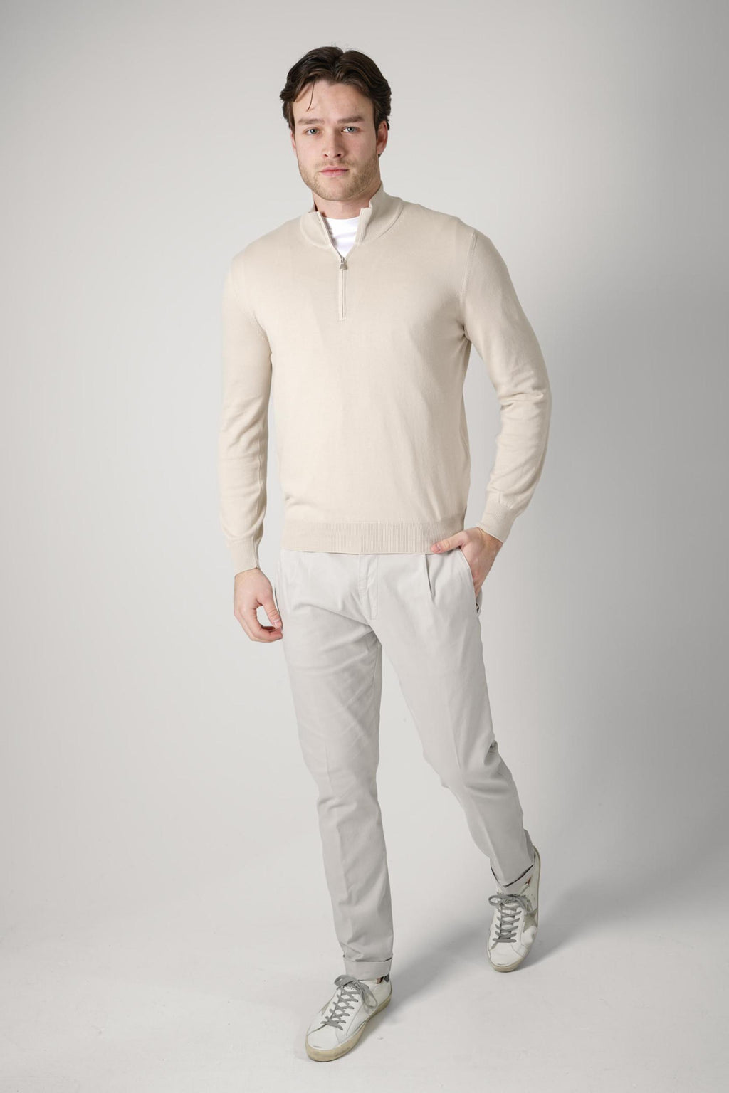 Gran Sasso Lupo Half-Zip Beige