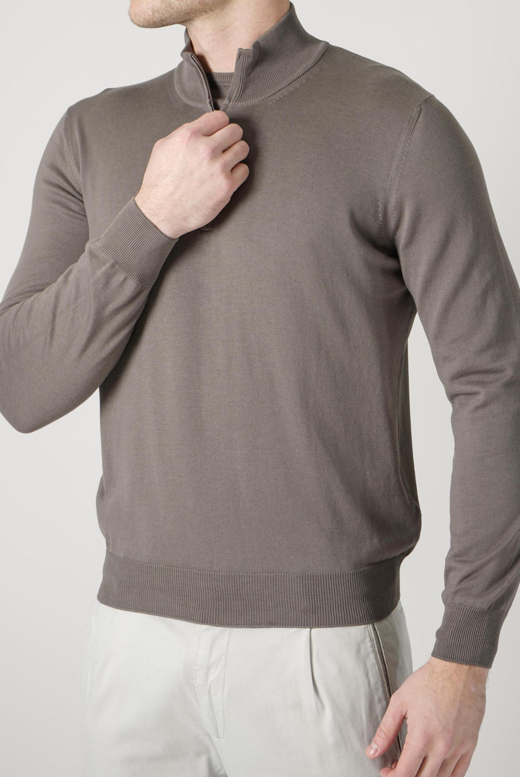 Gran Sasso Lupo Half-Zip Dark Taupe