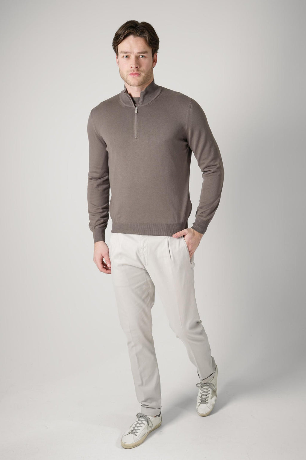 Gran Sasso Lupo Half-Zip Dark Taupe
