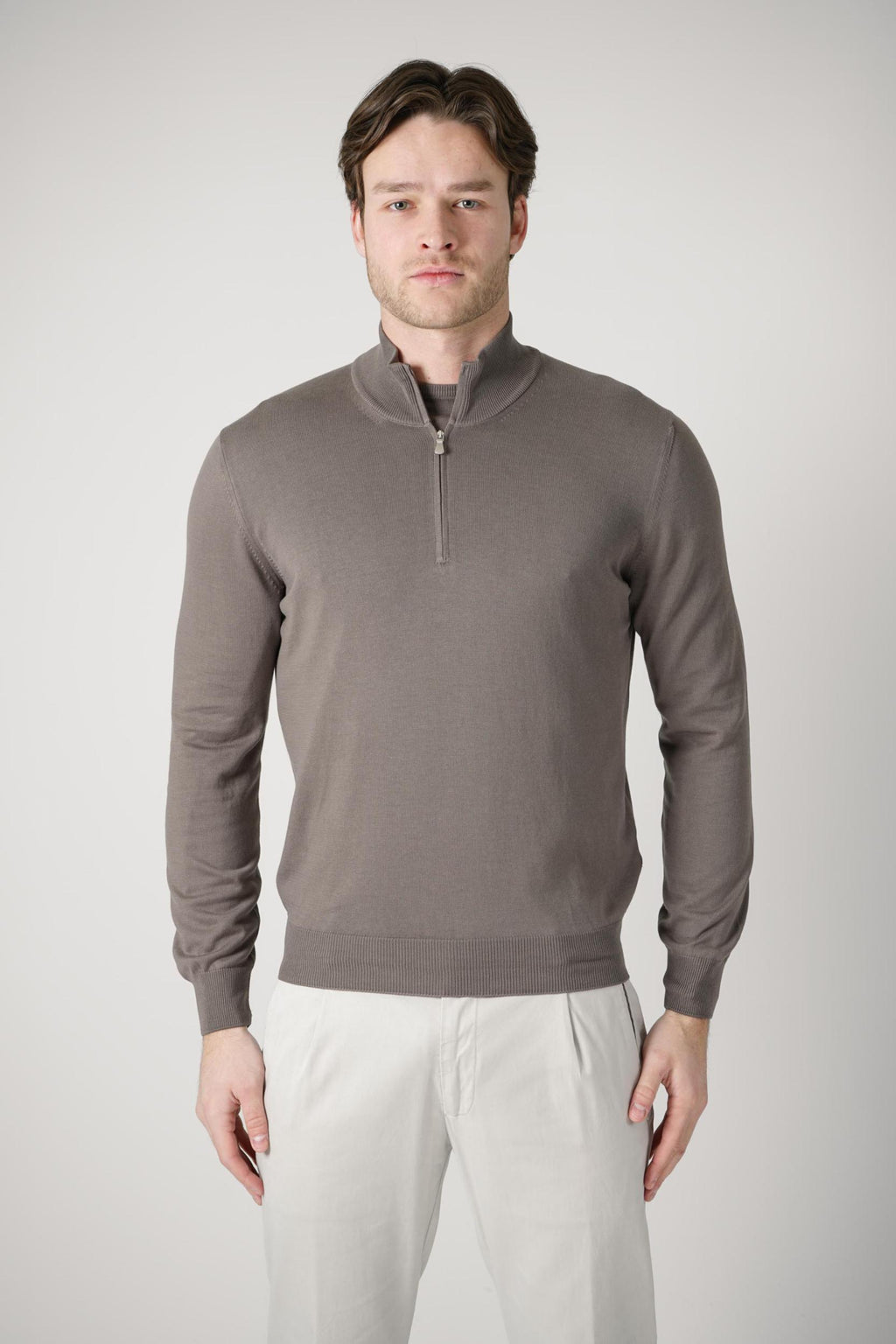 Gran Sasso Lupo Half-Zip Dark Taupe
