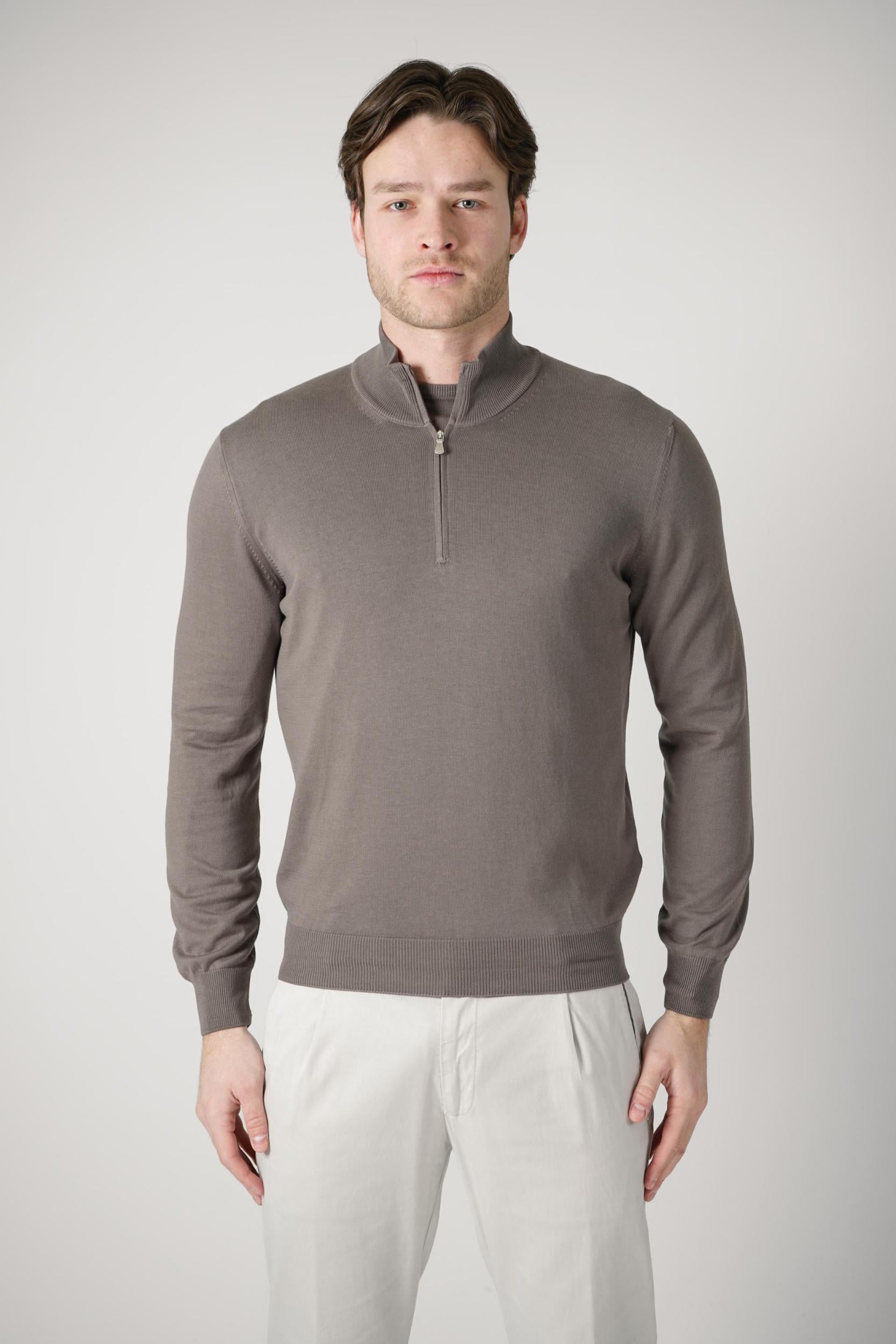 Gran Sasso Lupo Half-Zip Dark Taupe